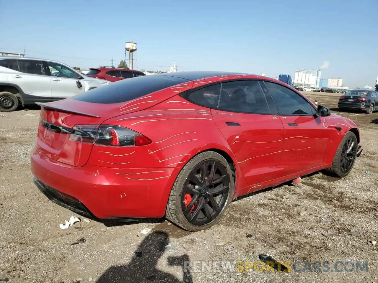 3 fotografías del automóvil dañado 5YJSA1E66MF435931 TESLA MODEL S 2021
