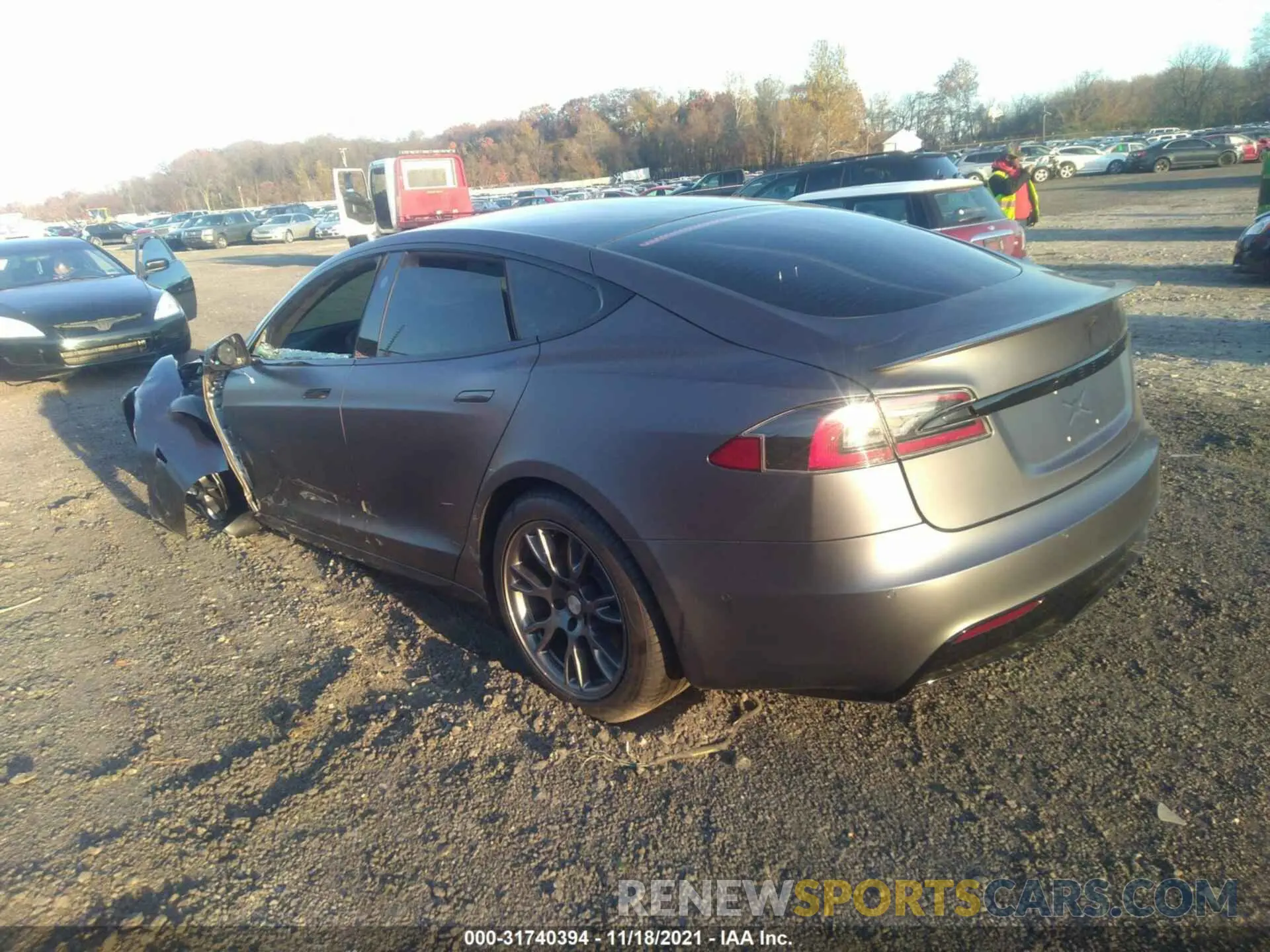 3 fotografías del automóvil dañado 5YJSA1E66MF441213 TESLA MODEL S 2021