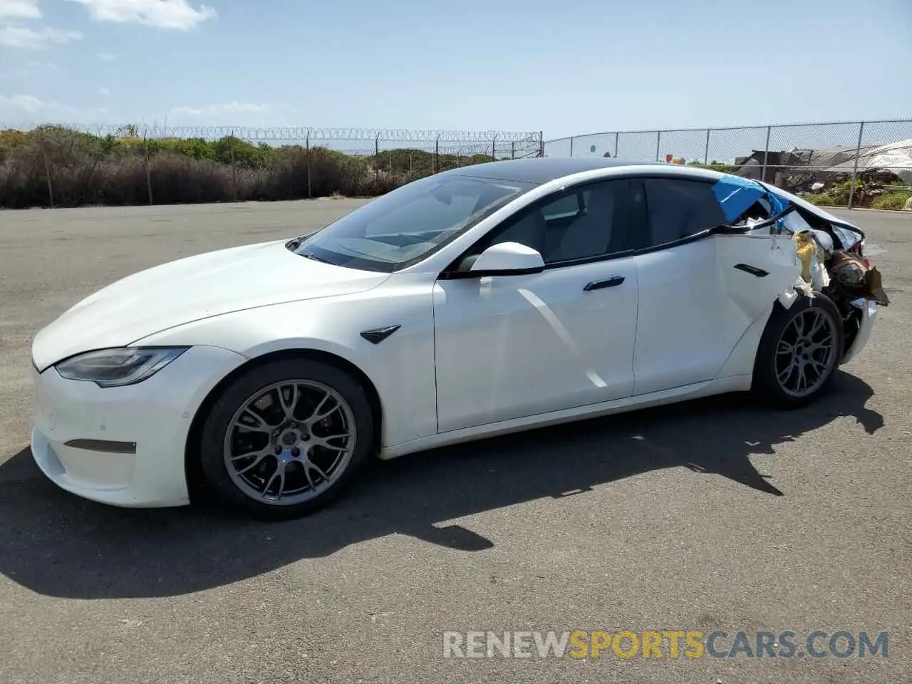 1 fotografías del automóvil dañado 5YJSA1E66MF453717 TESLA MODEL S 2021
