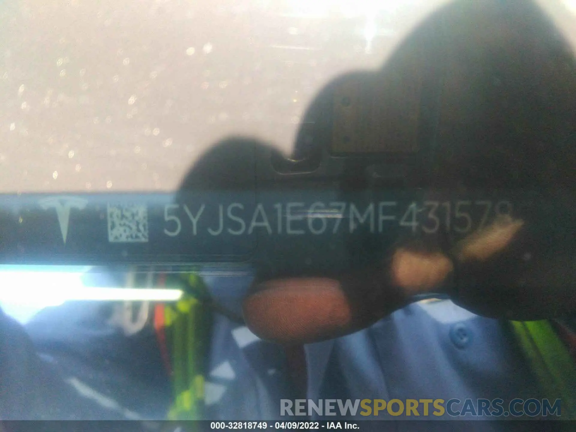 9 fotografías del automóvil dañado 5YJSA1E67MF431578 TESLA MODEL S 2021