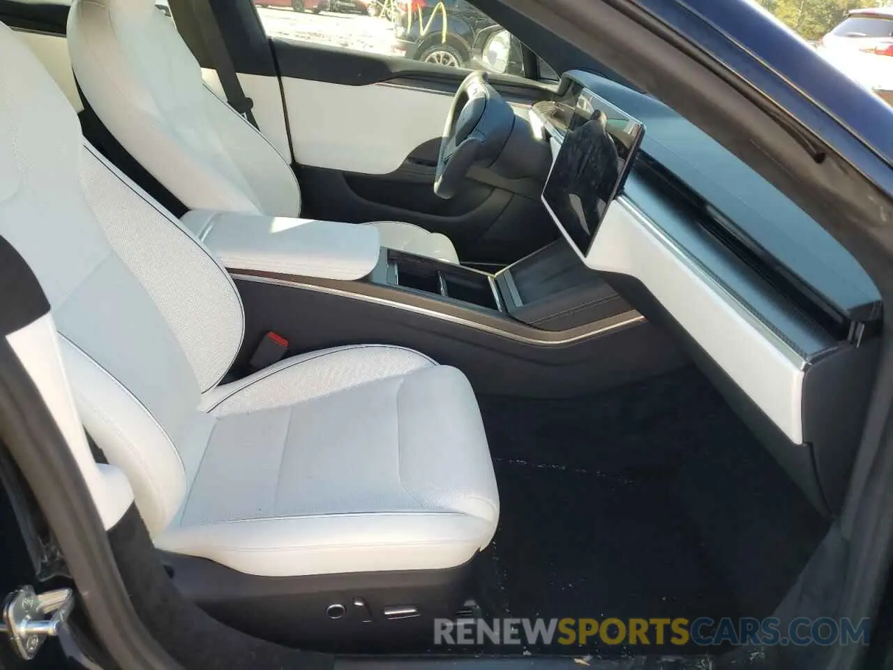 5 fotografías del automóvil dañado 5YJSA1E67MF450776 TESLA MODEL S 2021