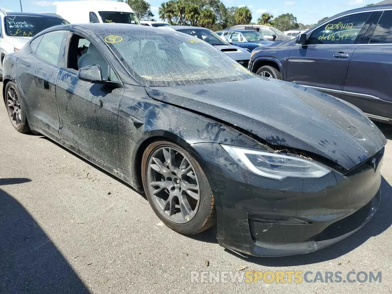 1 fotografías del automóvil dañado 5YJSA1E68MF451631 TESLA MODEL S 2021