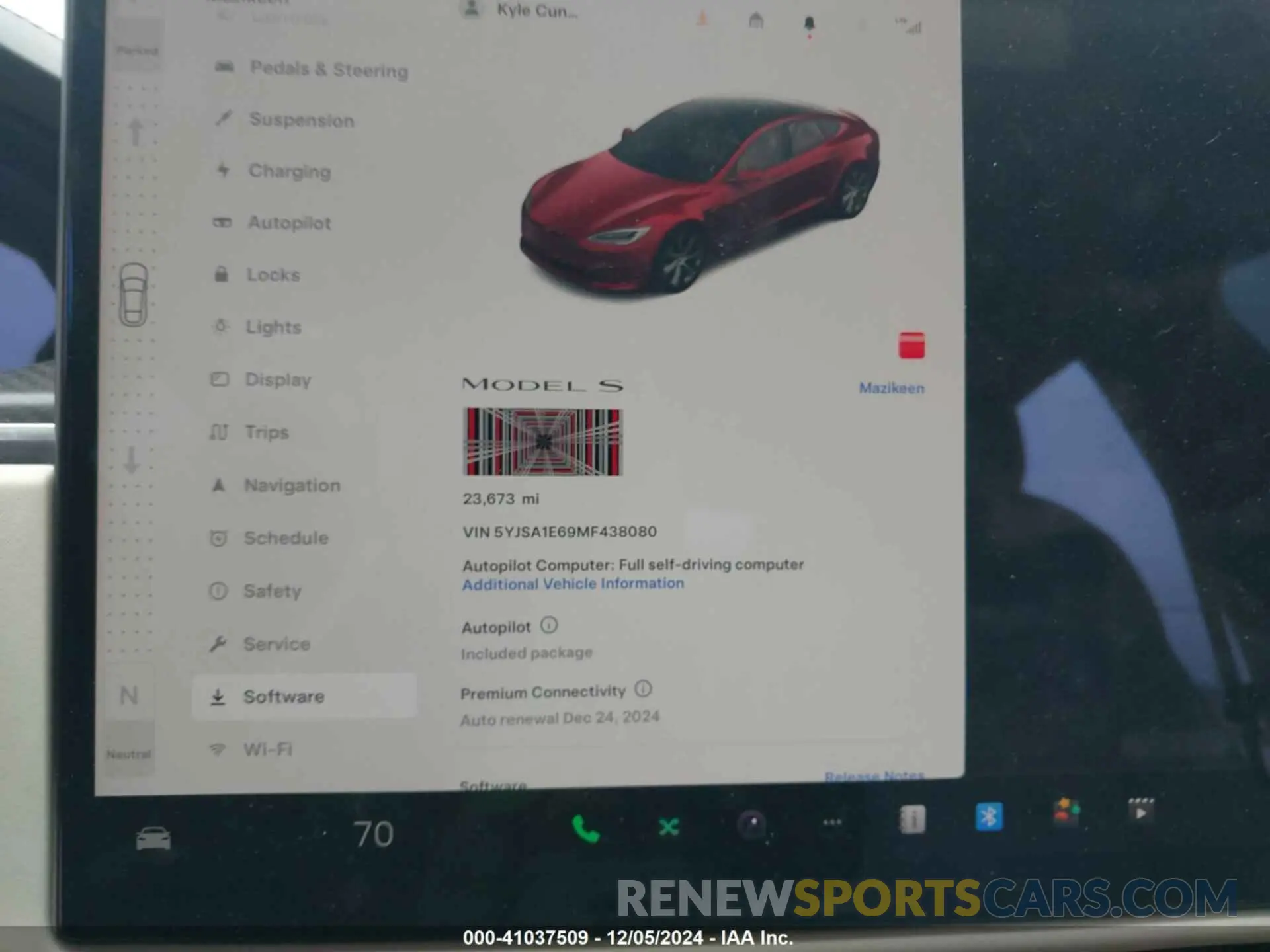 7 fotografías del automóvil dañado 5YJSA1E69MF438080 TESLA MODEL S 2021
