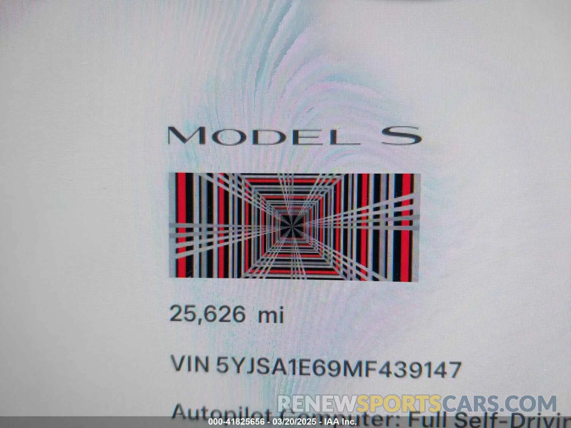 15 fotografías del automóvil dañado 5YJSA1E69MF439147 TESLA MODEL S 2021