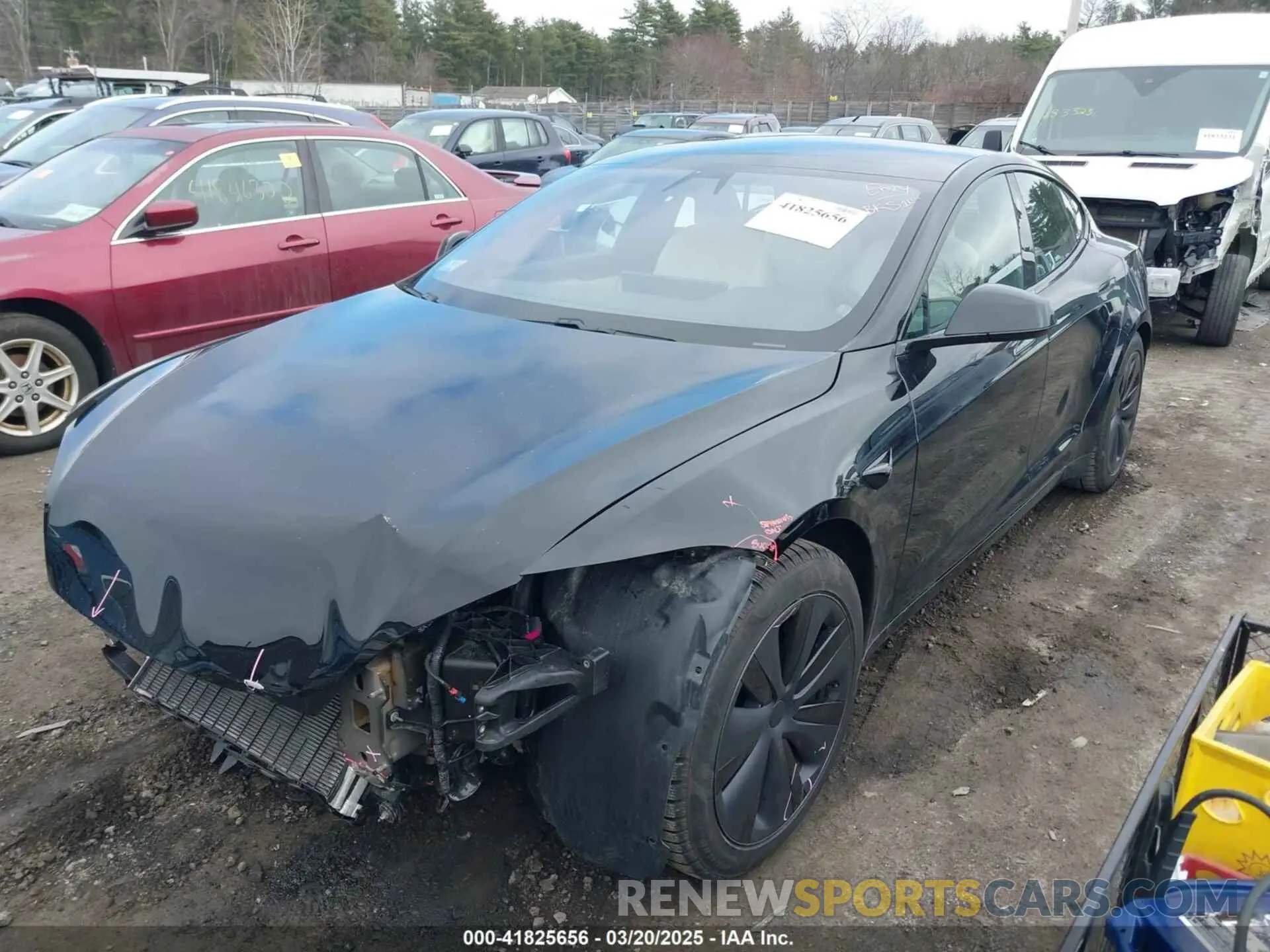 2 fotografías del automóvil dañado 5YJSA1E69MF439147 TESLA MODEL S 2021