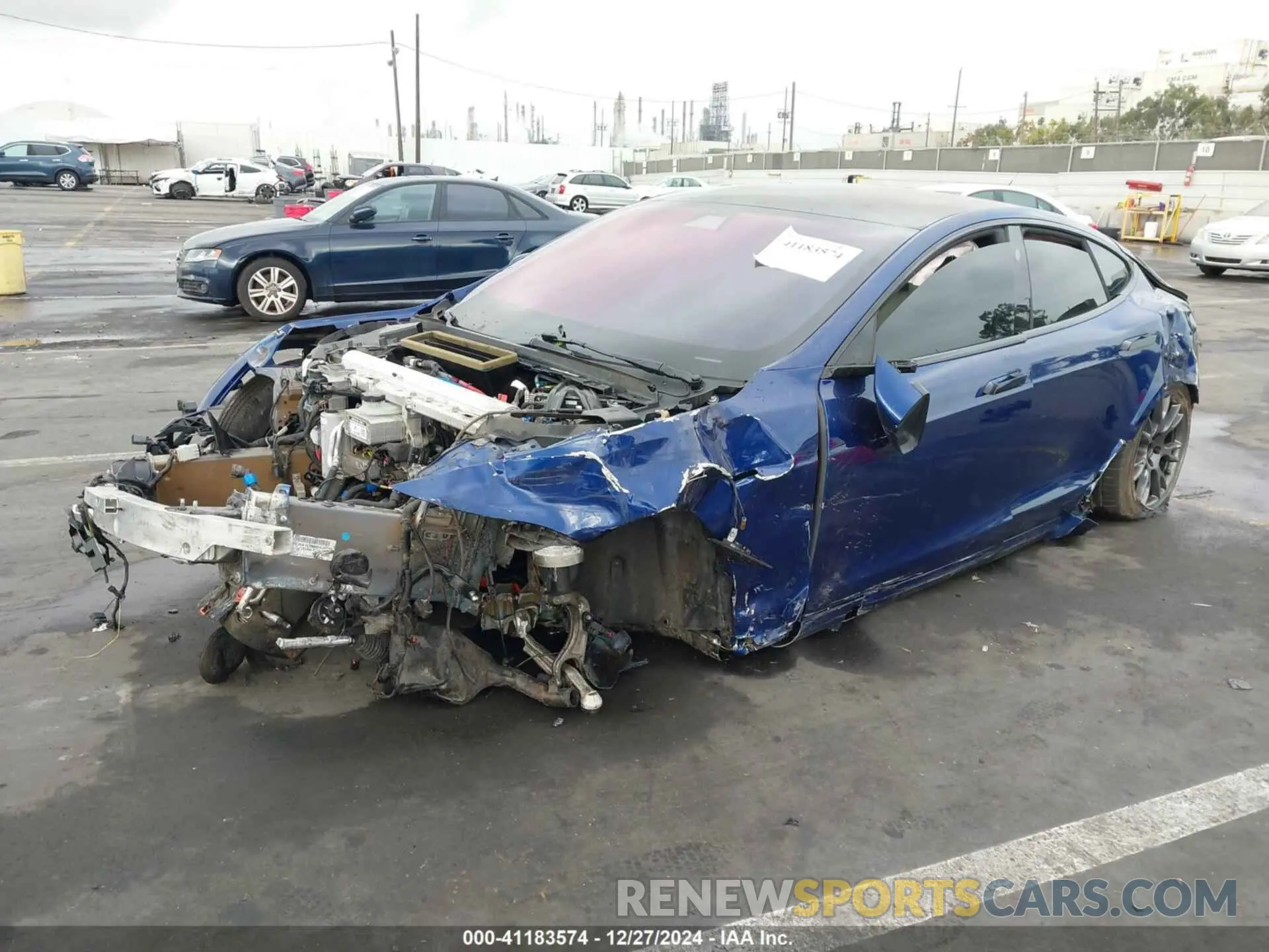2 fotografías del automóvil dañado 5YJSA1E69MF449385 TESLA MODEL S 2021