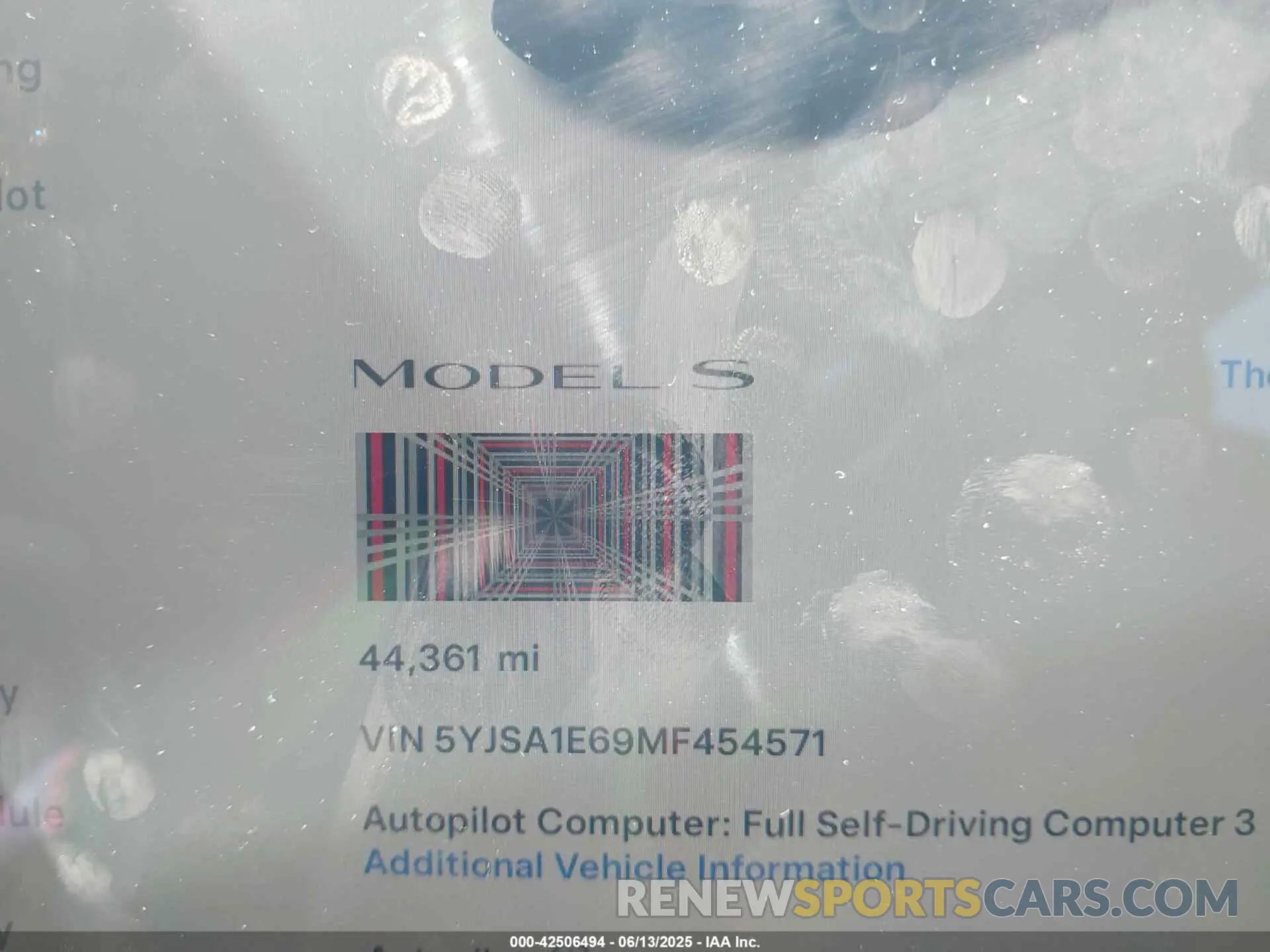 7 fotografías del automóvil dañado 5YJSA1E69MF454571 TESLA MODEL S 2021