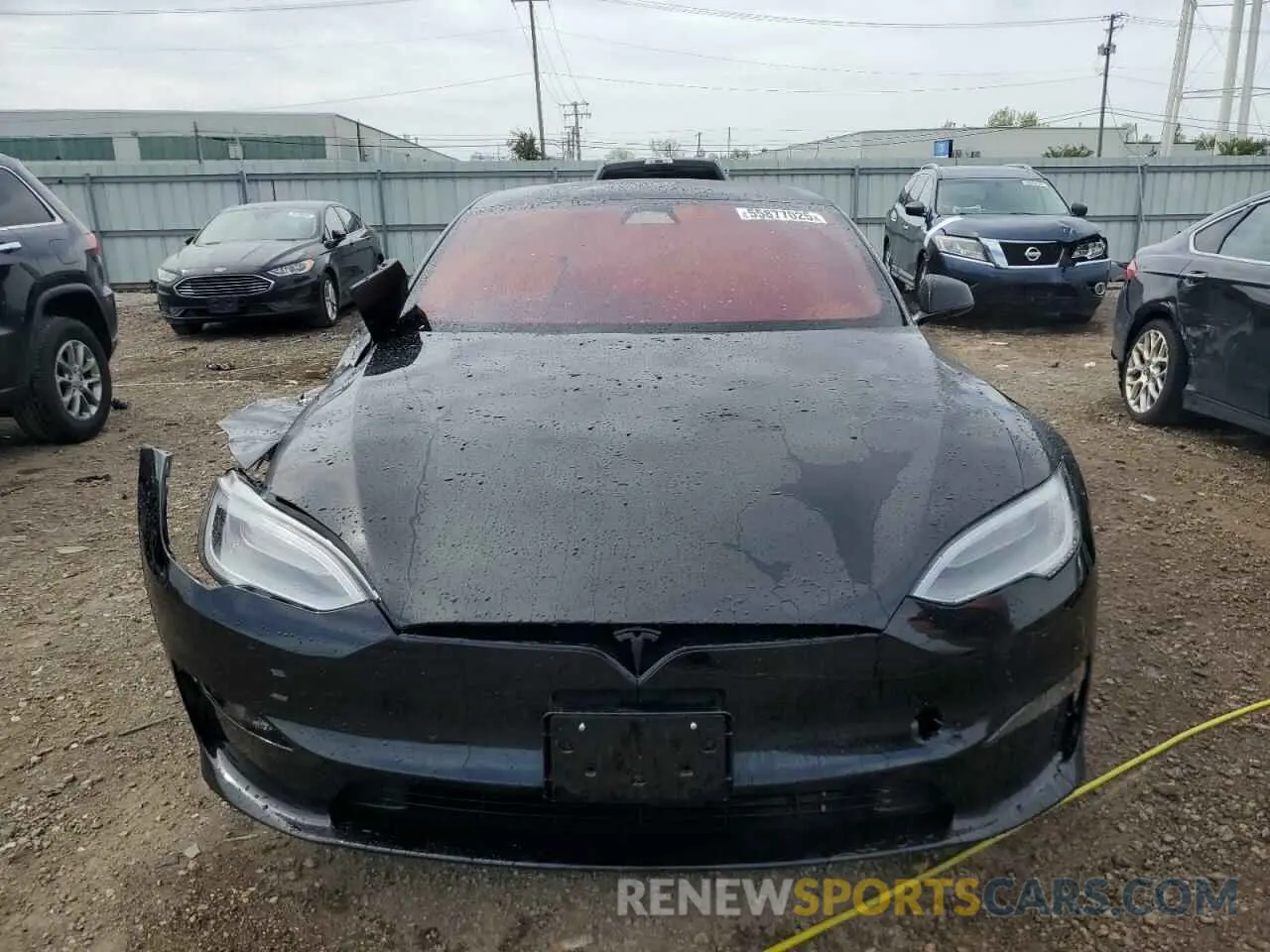 5 fotografías del automóvil dañado 5YJSA1E6XMF456295 TESLA MODEL S 2021