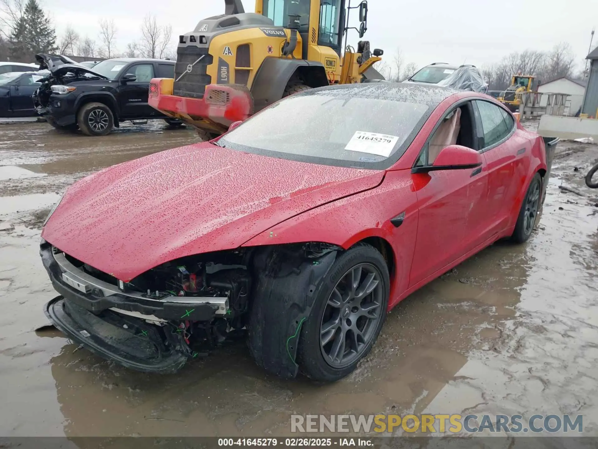 2 fotografías del automóvil dañado 5YJSA1E50NF480453 TESLA MODEL S 2022