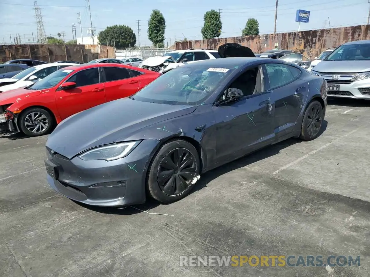 1 fotografías del automóvil dañado 5YJSA1E50NF490092 TESLA MODEL S 2022