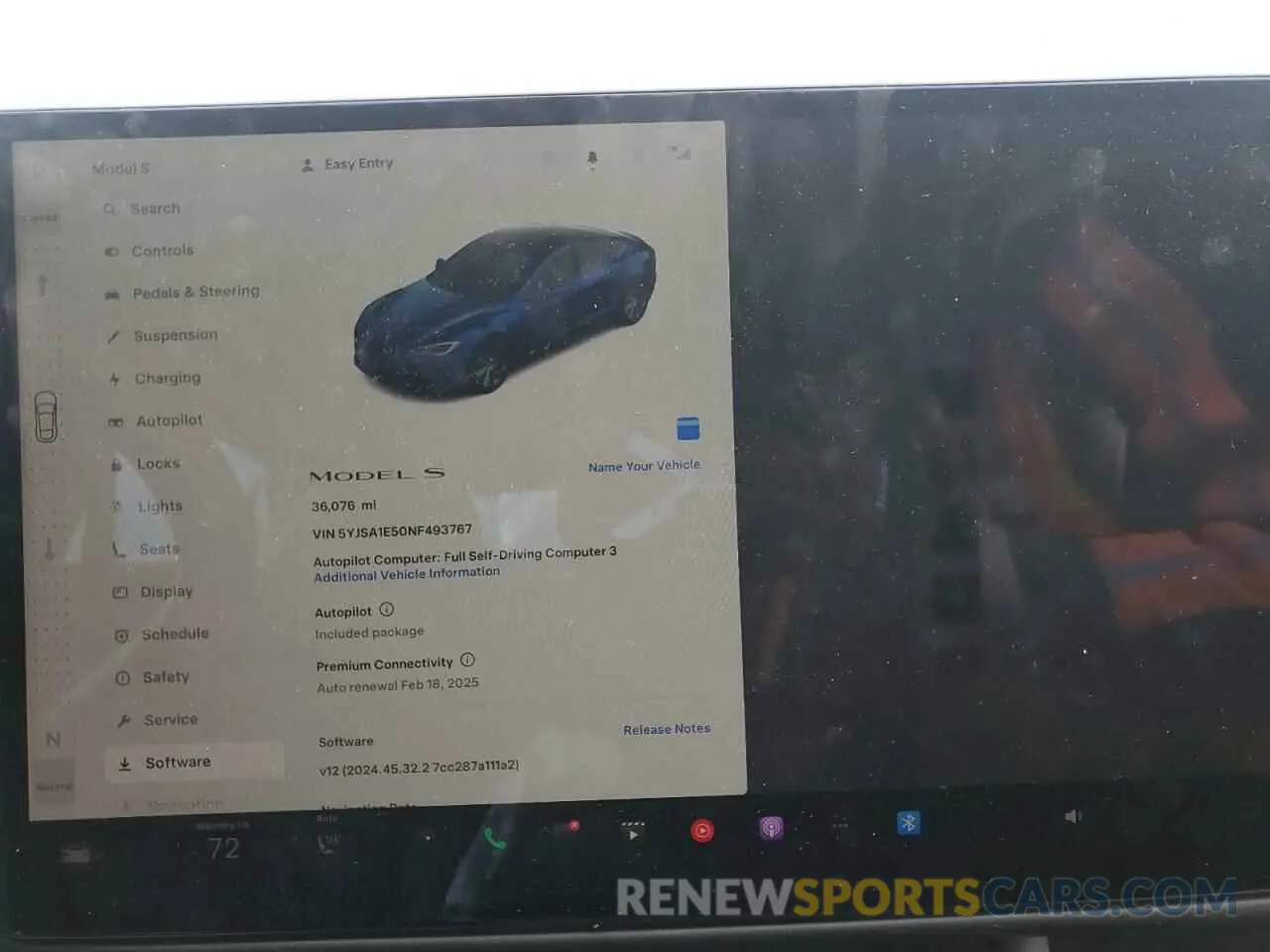 9 fotografías del automóvil dañado 5YJSA1E50NF493767 TESLA MODEL S 2022