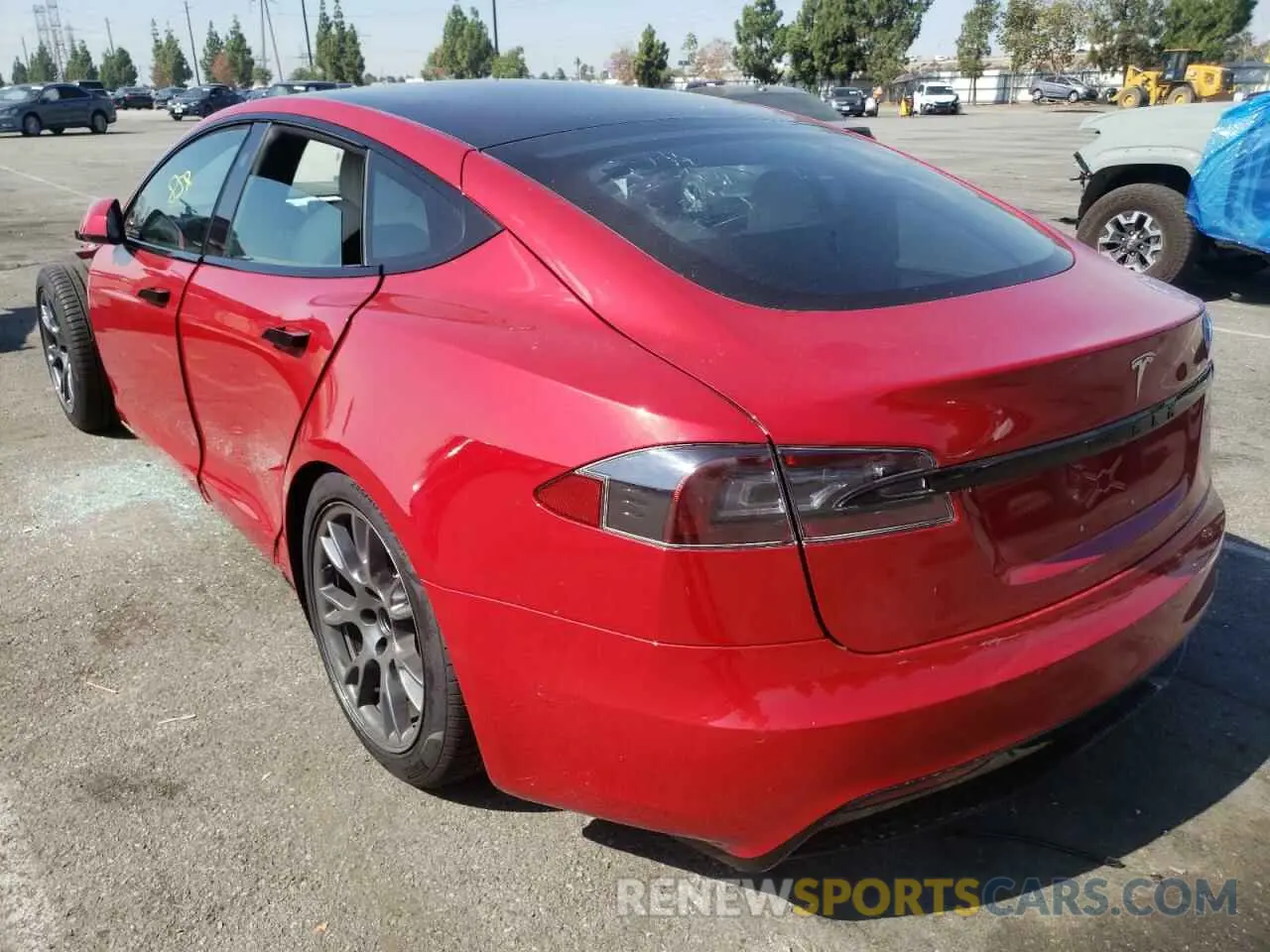 3 fotografías del automóvil dañado 5YJSA1E51NF469722 TESLA MODEL S 2022