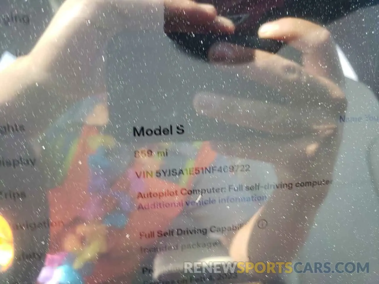 8 fotografías del automóvil dañado 5YJSA1E51NF469722 TESLA MODEL S 2022
