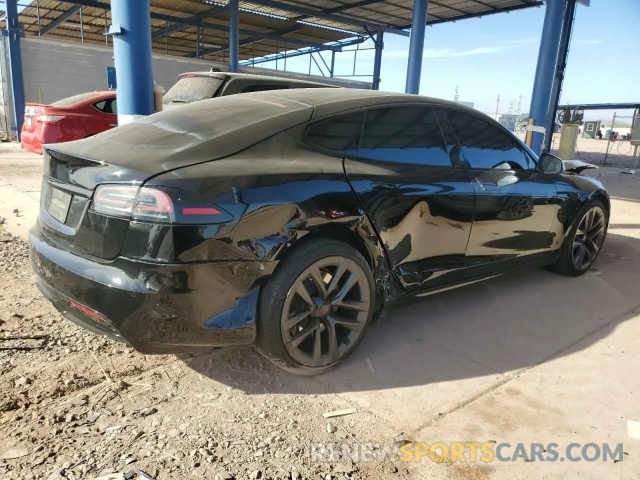 3 fotografías del automóvil dañado 5YJSA1E51NF474743 TESLA MODEL S 2022