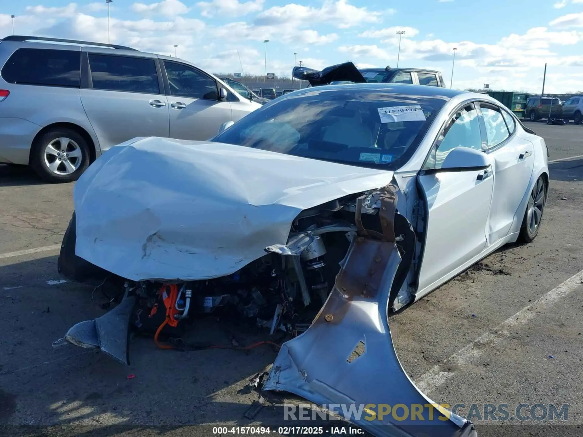 6 fotografías del automóvil dañado 5YJSA1E51NF491493 TESLA MODEL S 2022