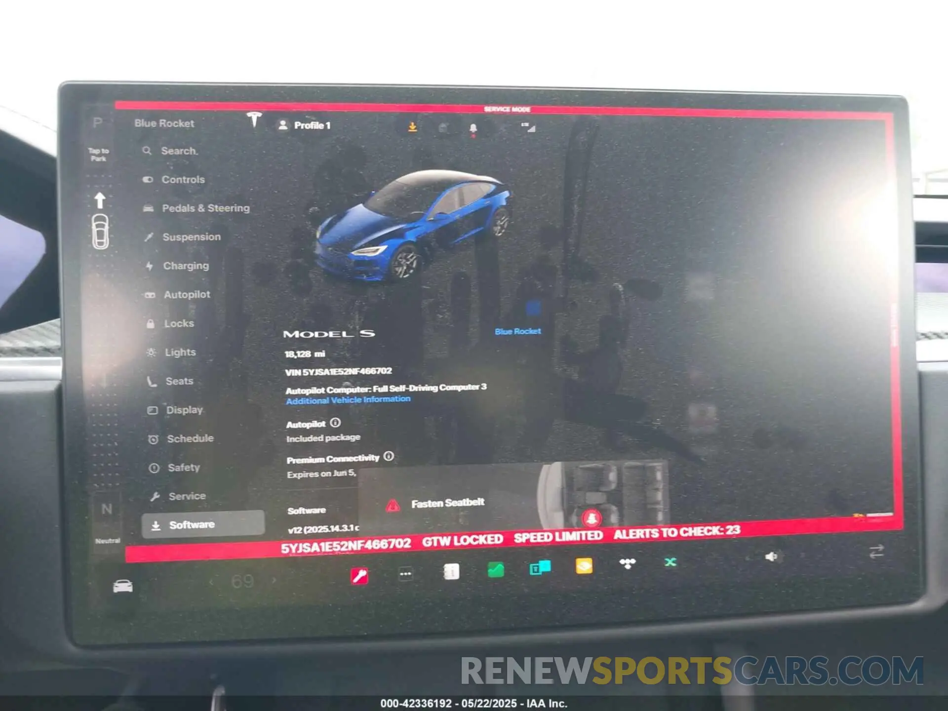 19 fotografías del automóvil dañado 5YJSA1E52NF466702 TESLA MODEL S 2022