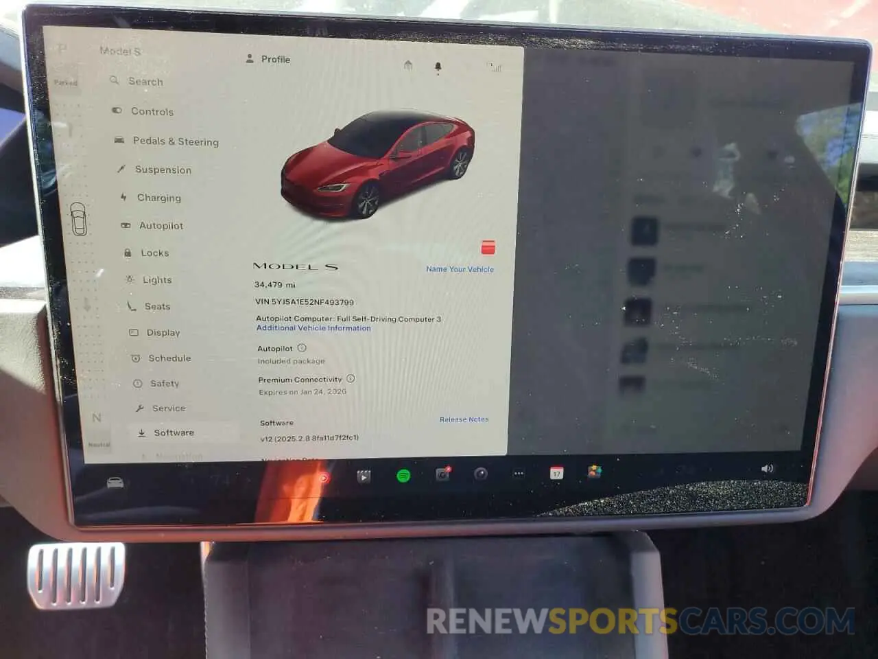 9 fotografías del automóvil dañado 5YJSA1E52NF493799 TESLA MODEL S 2022