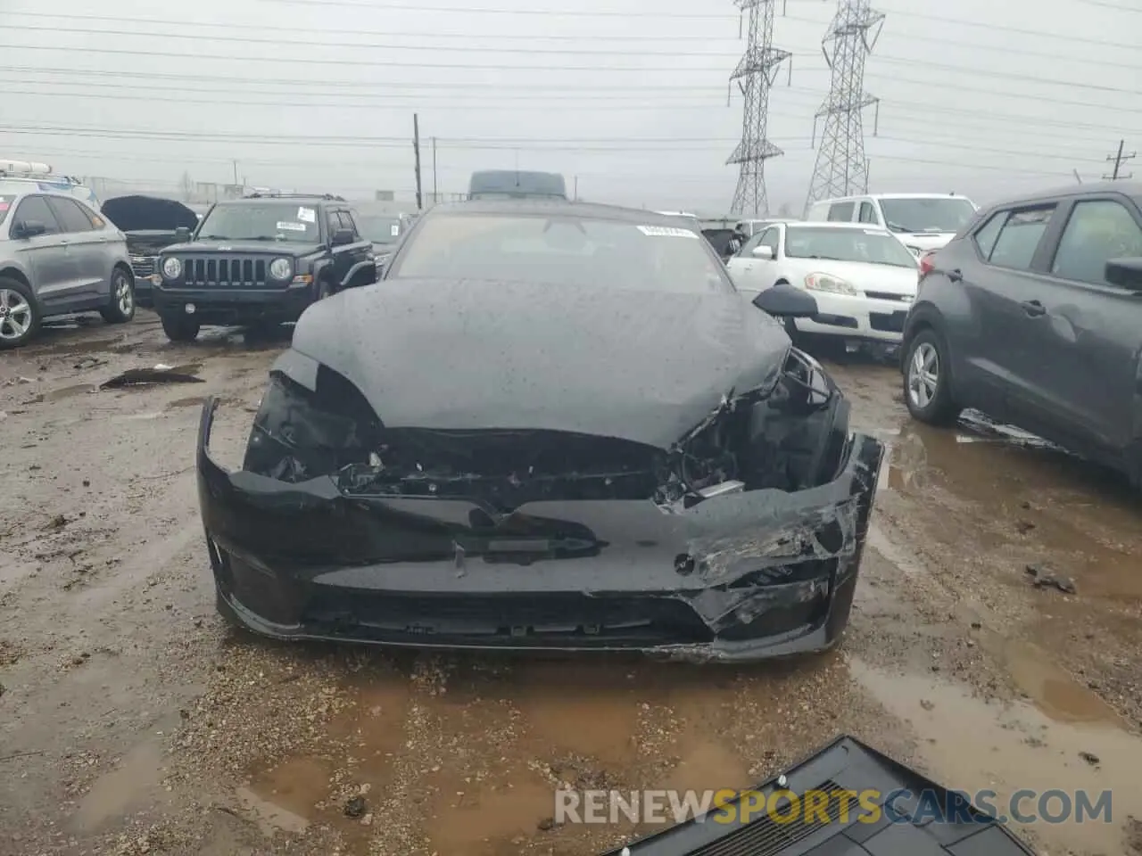 5 fotografías del automóvil dañado 5YJSA1E54NF488362 TESLA MODEL S 2022