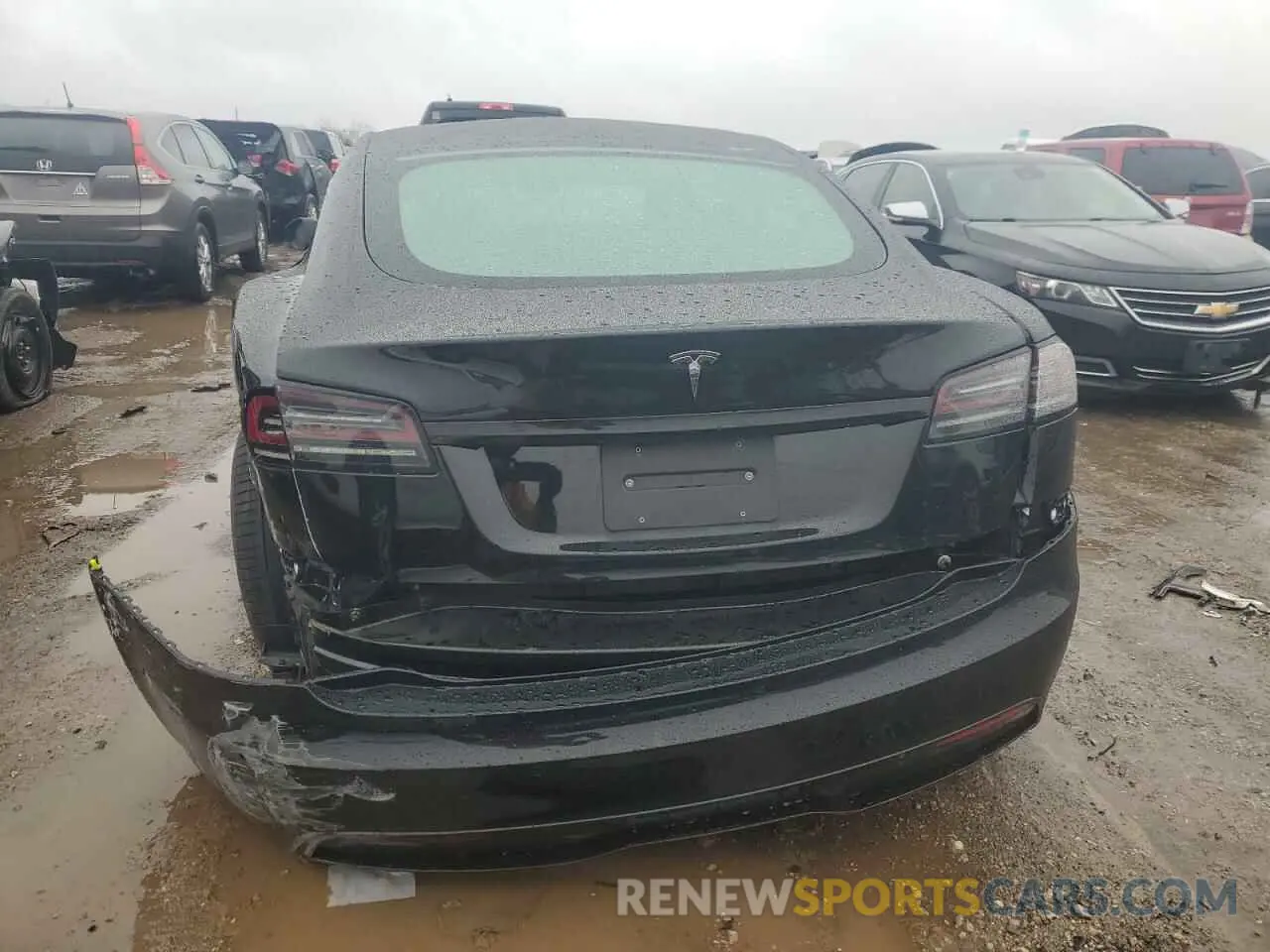 6 fotografías del automóvil dañado 5YJSA1E54NF488362 TESLA MODEL S 2022