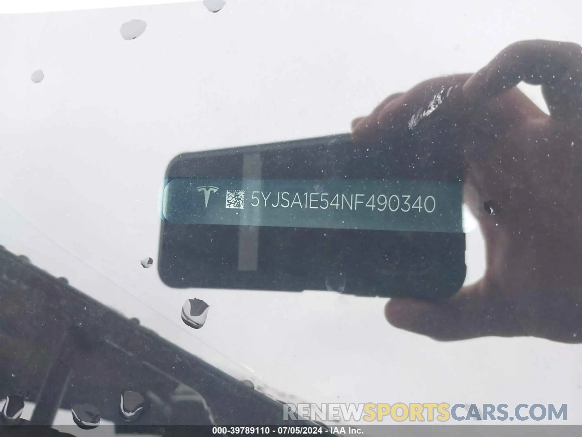 9 fotografías del automóvil dañado 5YJSA1E54NF490340 TESLA MODEL S 2022