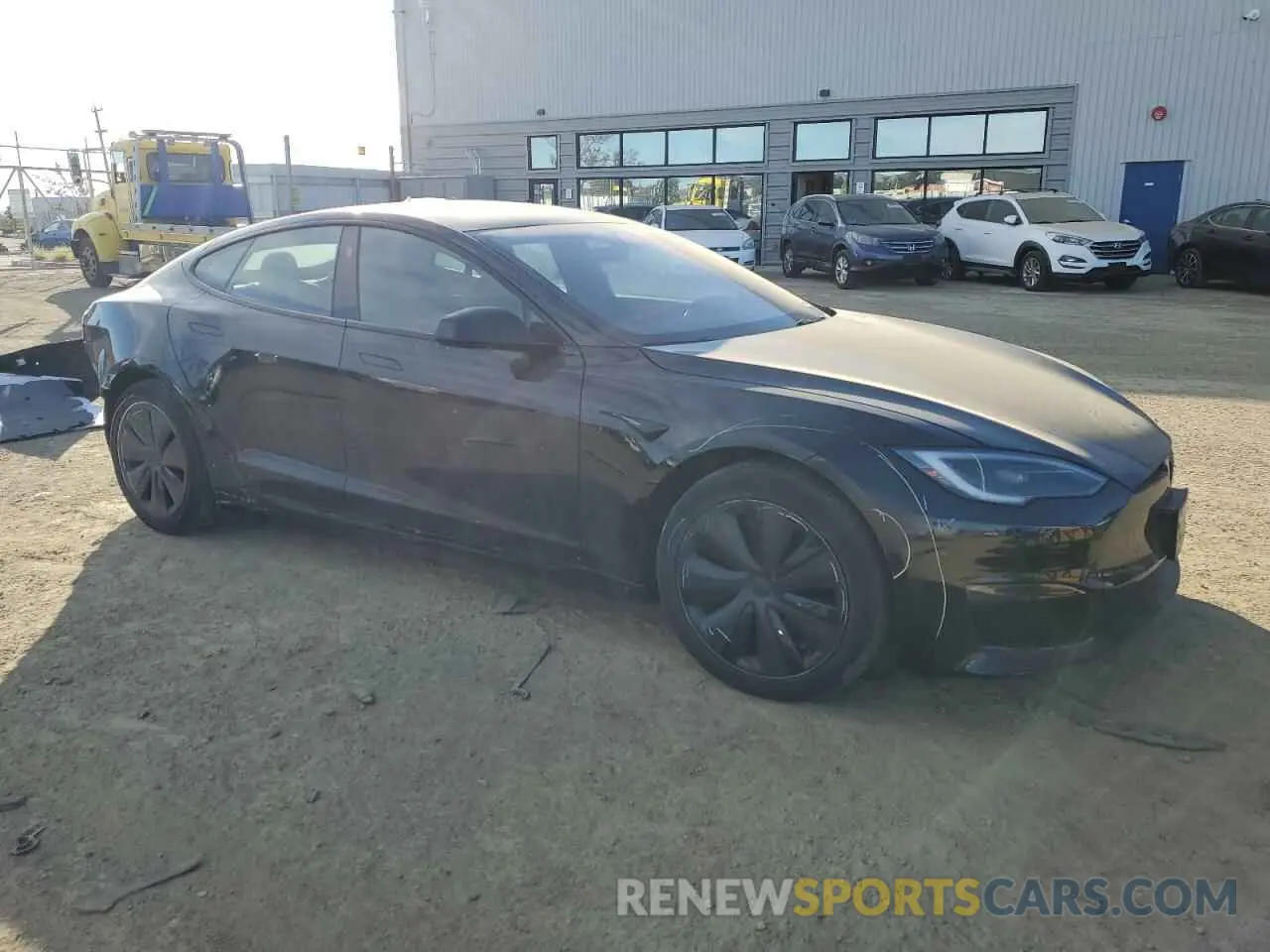4 fotografías del automóvil dañado 5YJSA1E54NF492329 TESLA MODEL S 2022