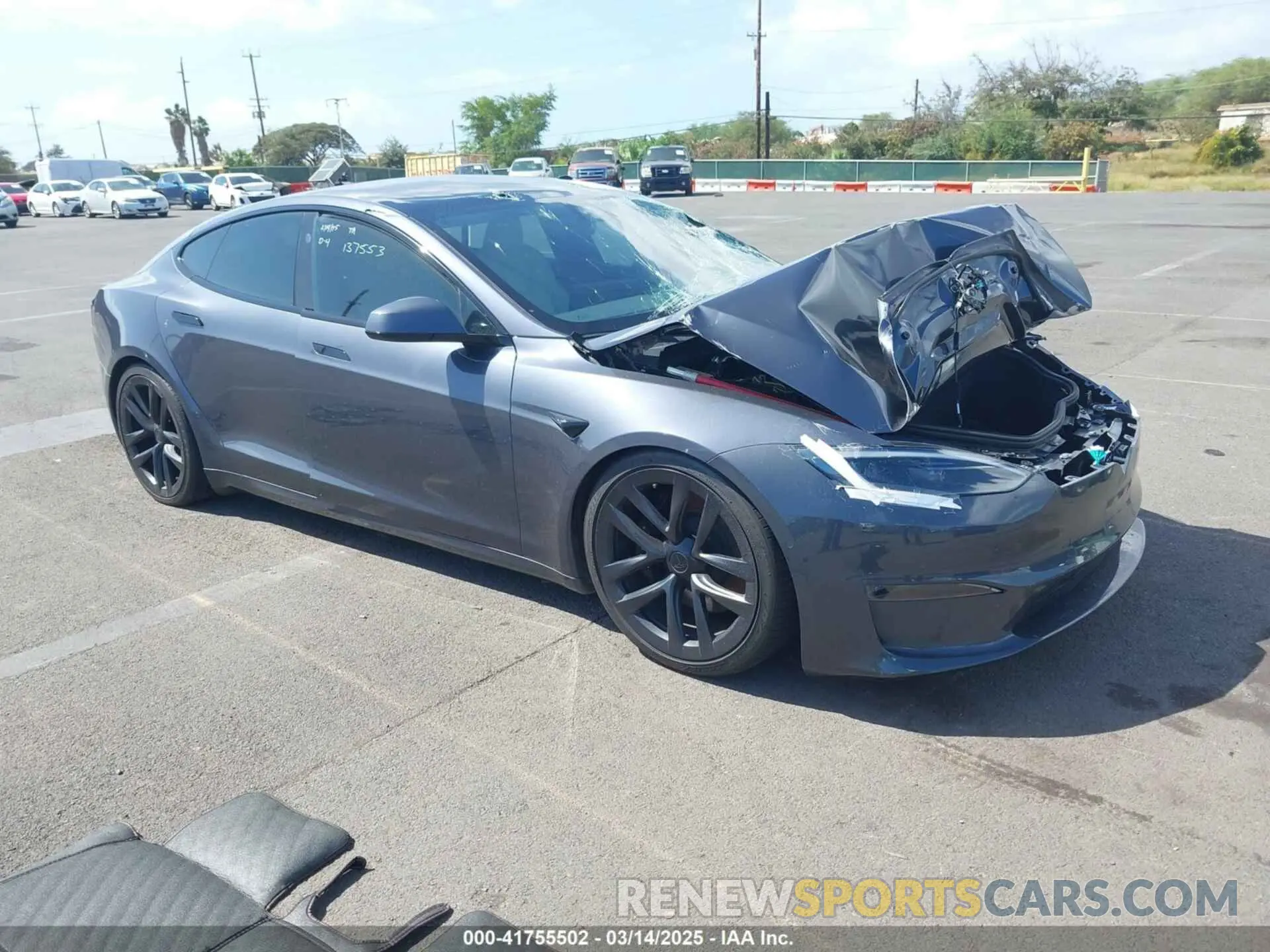 1 fotografías del automóvil dañado 5YJSA1E55NF483364 TESLA MODEL S 2022