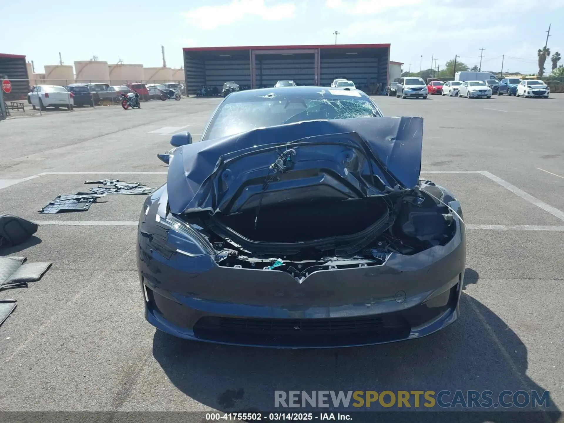 13 fotografías del automóvil dañado 5YJSA1E55NF483364 TESLA MODEL S 2022