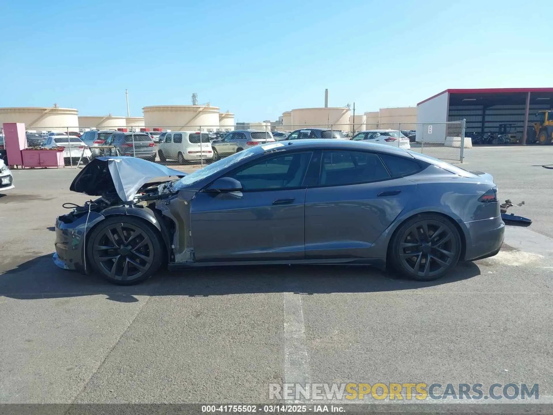 15 fotografías del automóvil dañado 5YJSA1E55NF483364 TESLA MODEL S 2022