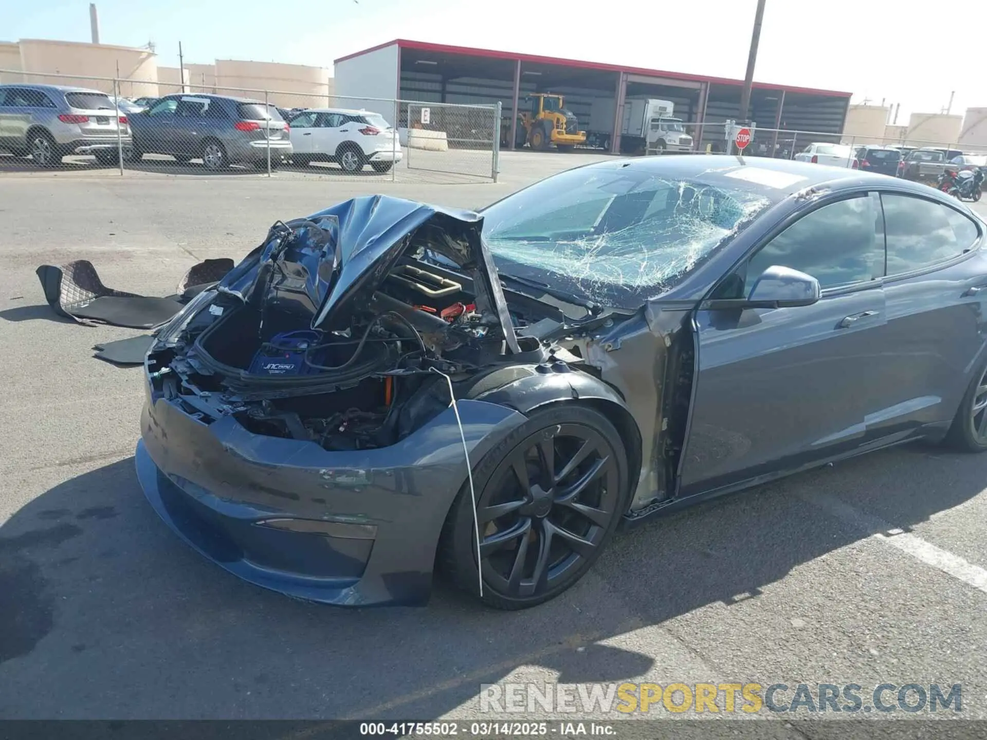 6 fotografías del automóvil dañado 5YJSA1E55NF483364 TESLA MODEL S 2022