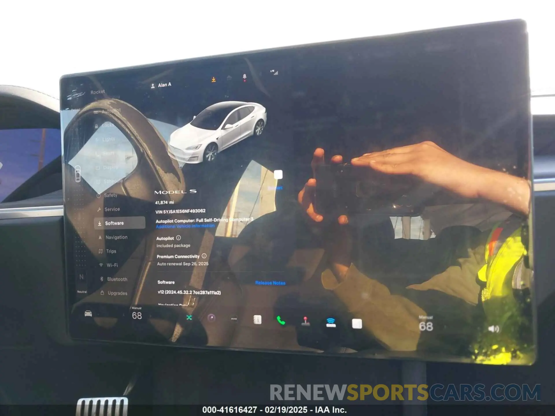 7 fotografías del automóvil dañado 5YJSA1E56NF493062 TESLA MODEL S 2022