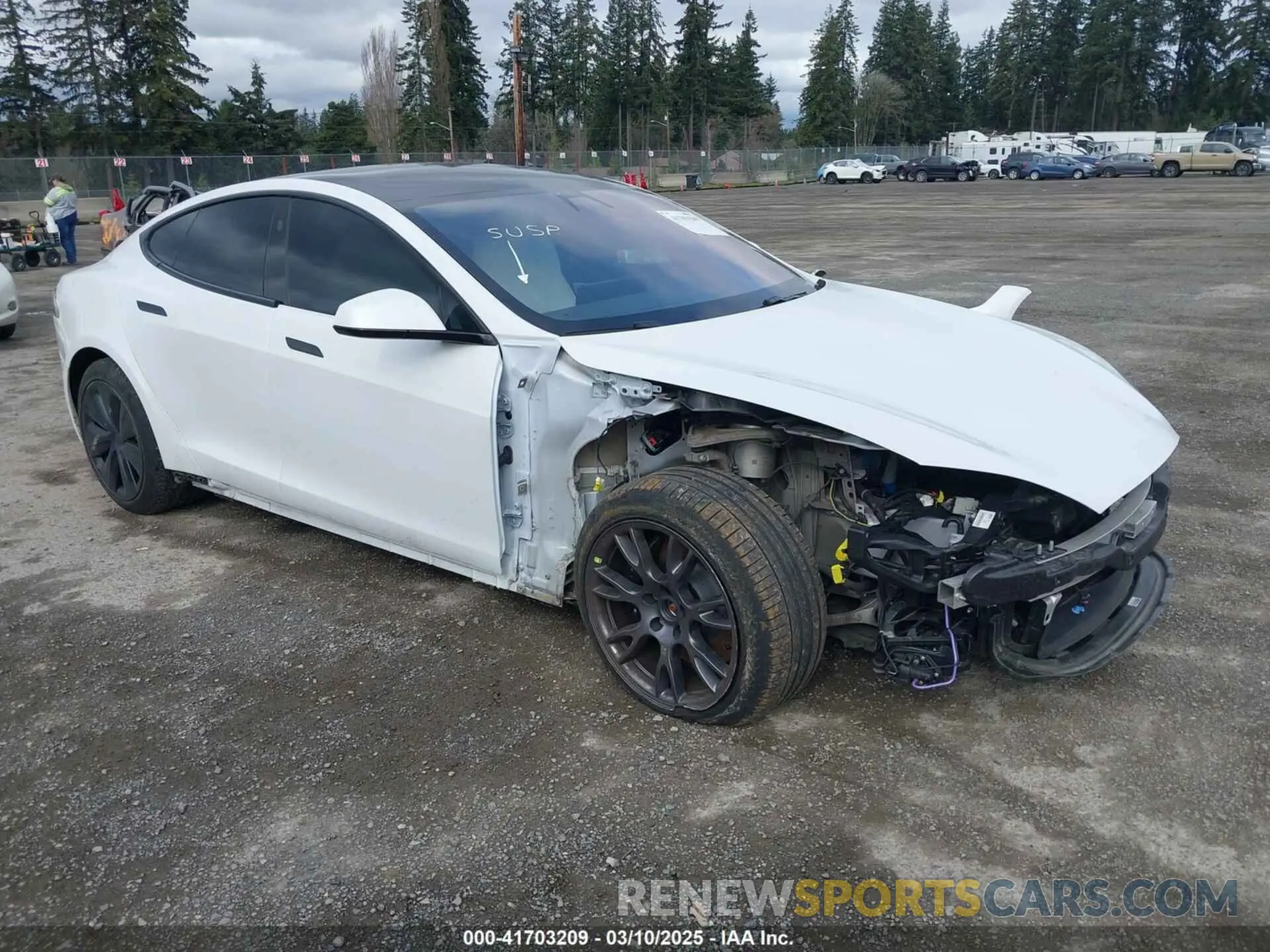 1 fotografías del automóvil dañado 5YJSA1E57NF473970 TESLA MODEL S 2022