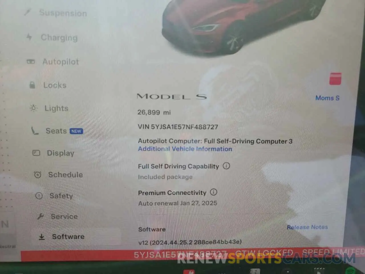9 fotografías del automóvil dañado 5YJSA1E57NF488727 TESLA MODEL S 2022