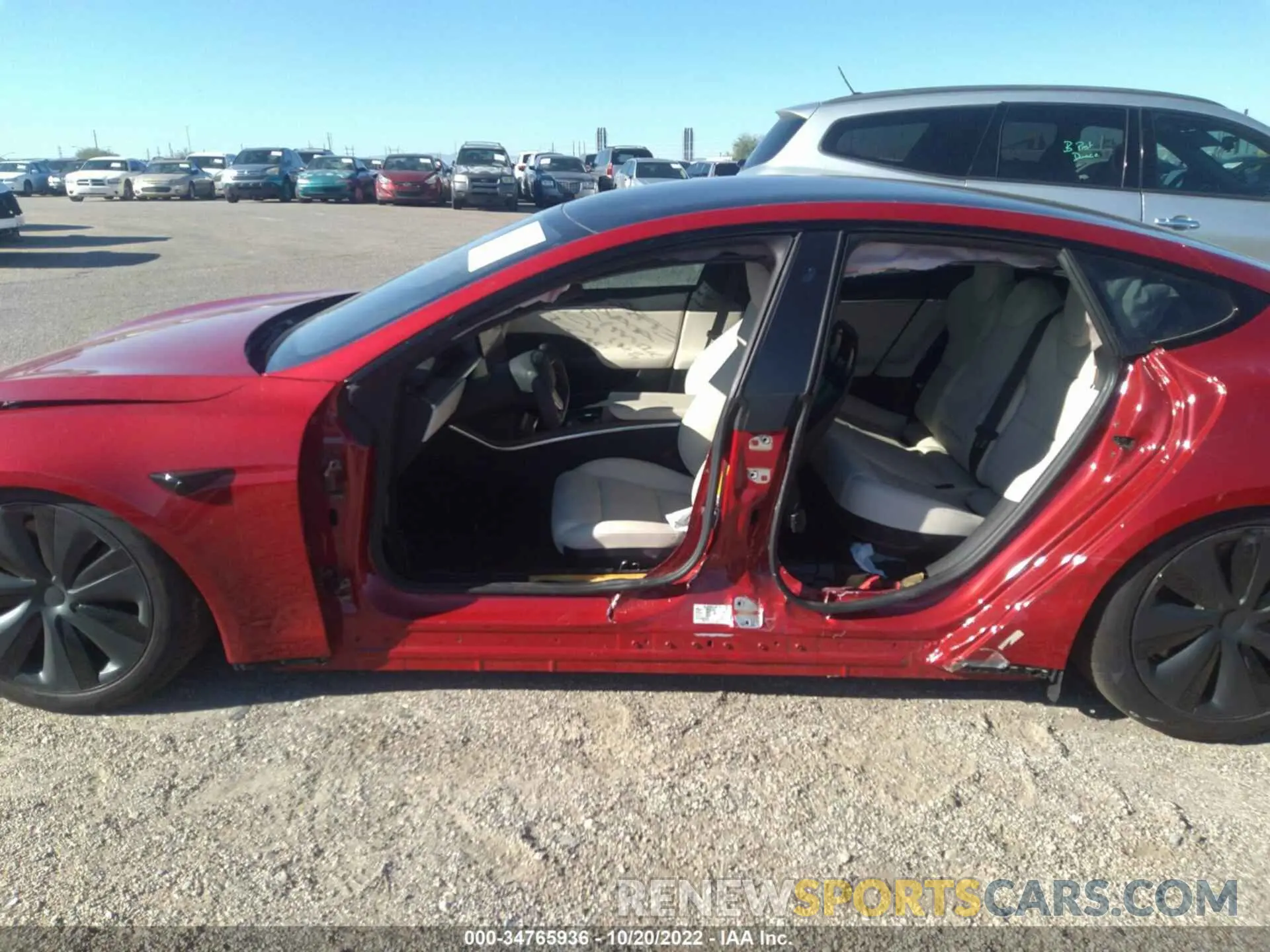 6 fotografías del automóvil dañado 5YJSA1E5XNF459531 TESLA MODEL S 2022