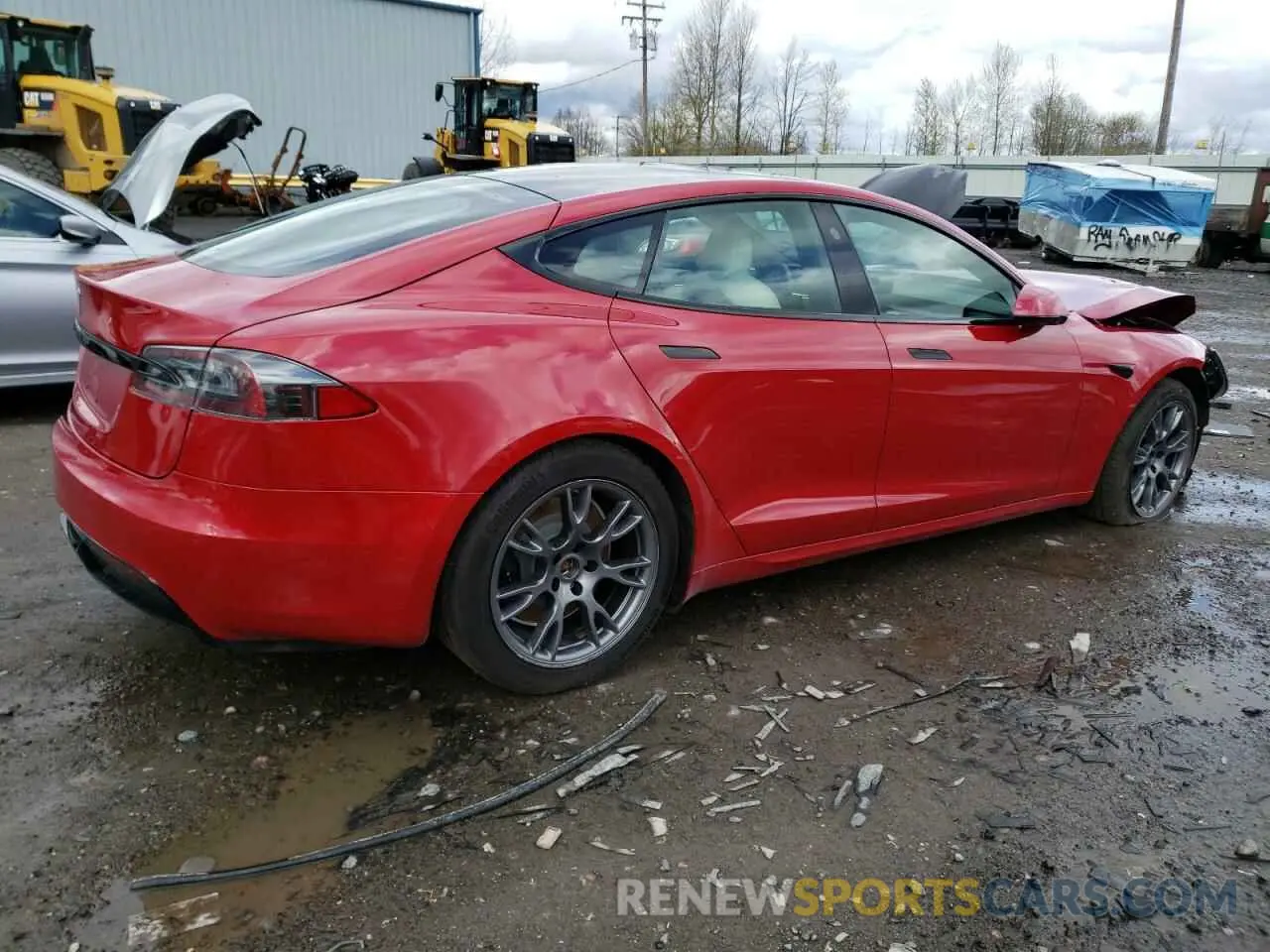 3 fotografías del automóvil dañado 5YJSA1E5XNF469508 TESLA MODEL S 2022