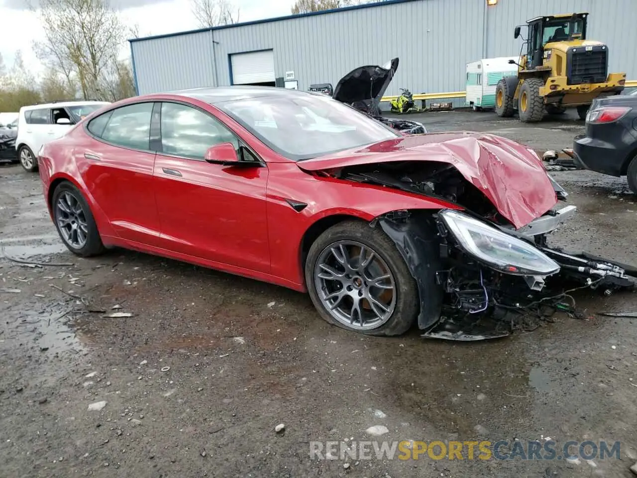 4 fotografías del automóvil dañado 5YJSA1E5XNF469508 TESLA MODEL S 2022