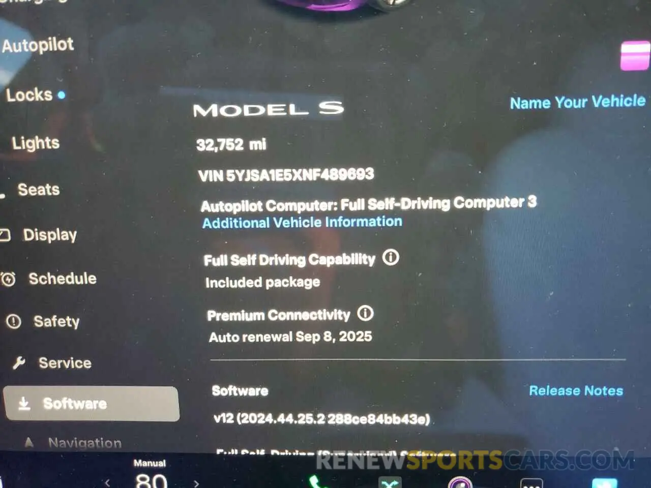 9 fotografías del automóvil dañado 5YJSA1E5XNF489693 TESLA MODEL S 2022