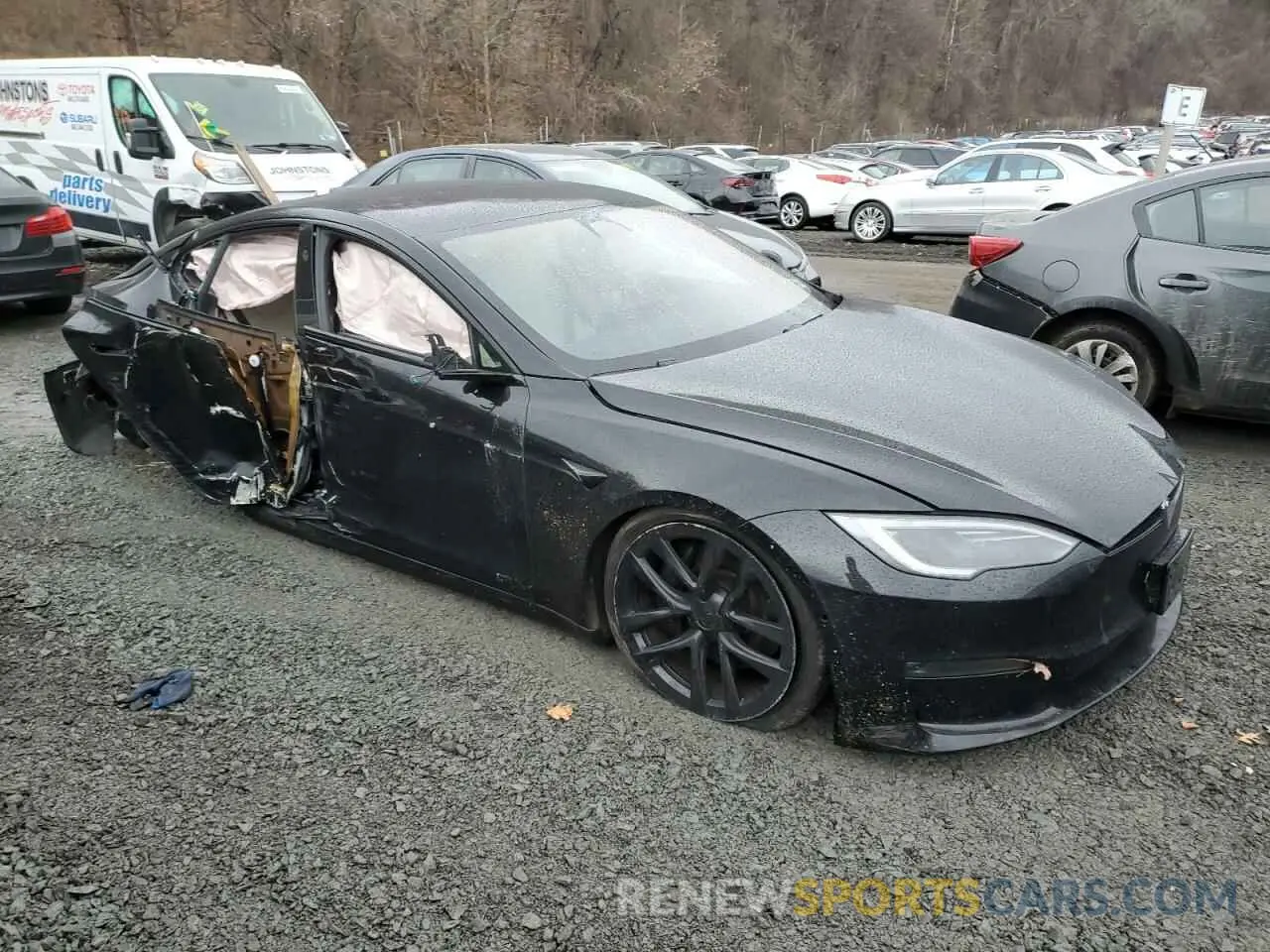 4 fotografías del automóvil dañado 5YJSA1E5XNF490116 TESLA MODEL S 2022