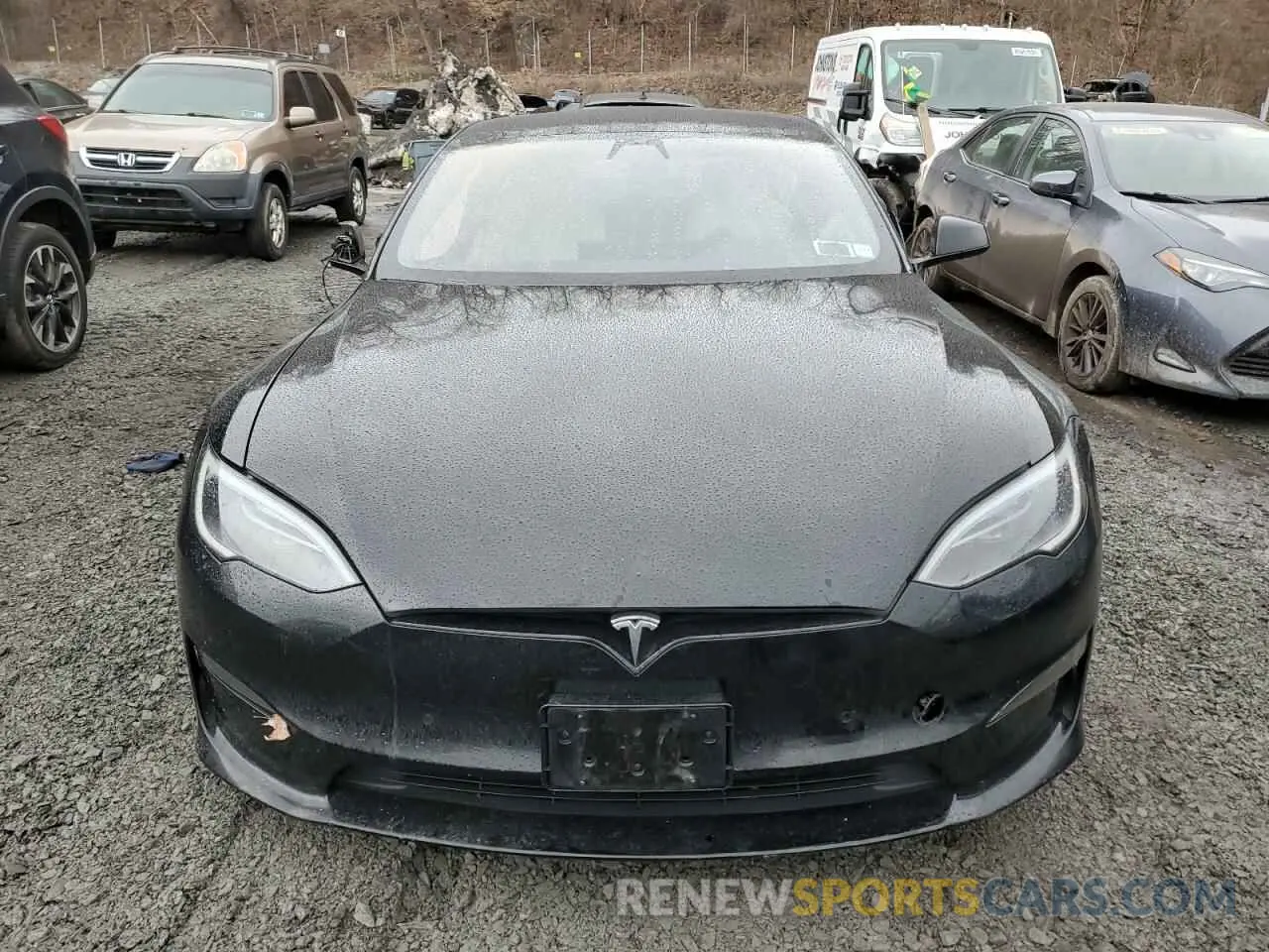 5 fotografías del automóvil dañado 5YJSA1E5XNF490116 TESLA MODEL S 2022