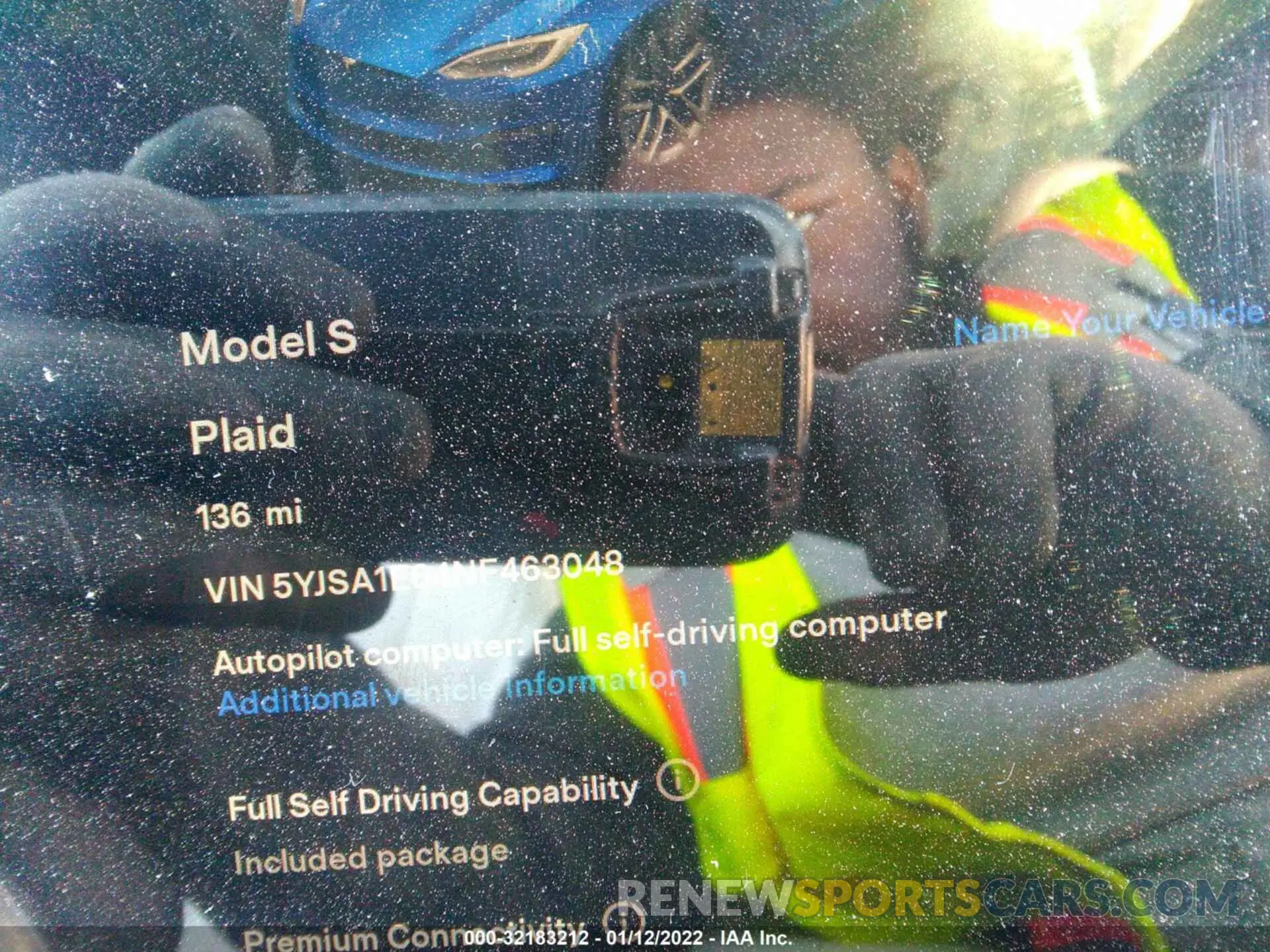 7 fotografías del automóvil dañado 5YJSA1E64NF463048 TESLA MODEL S 2022