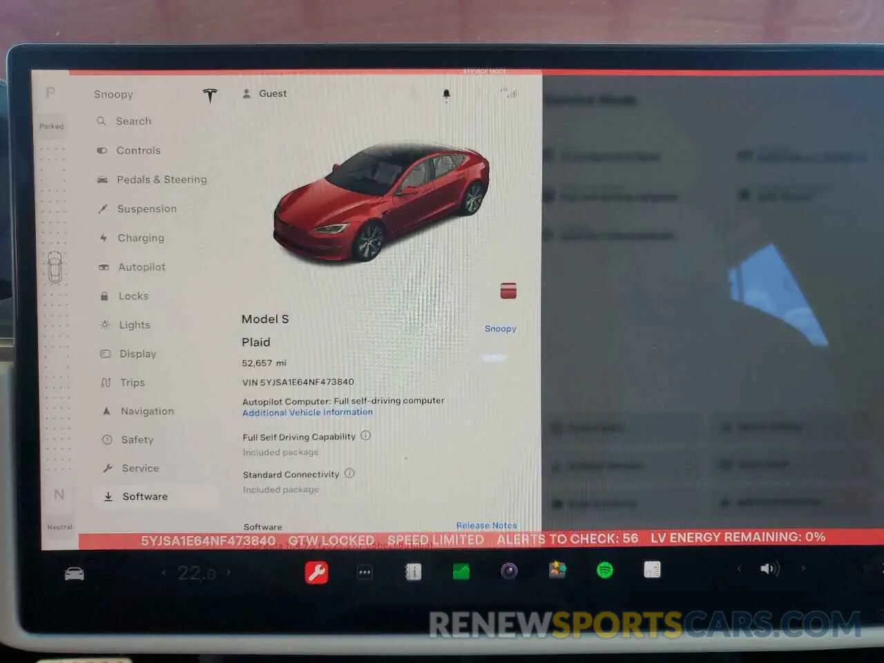 9 fotografías del automóvil dañado 5YJSA1E64NF473840 TESLA MODEL S 2022