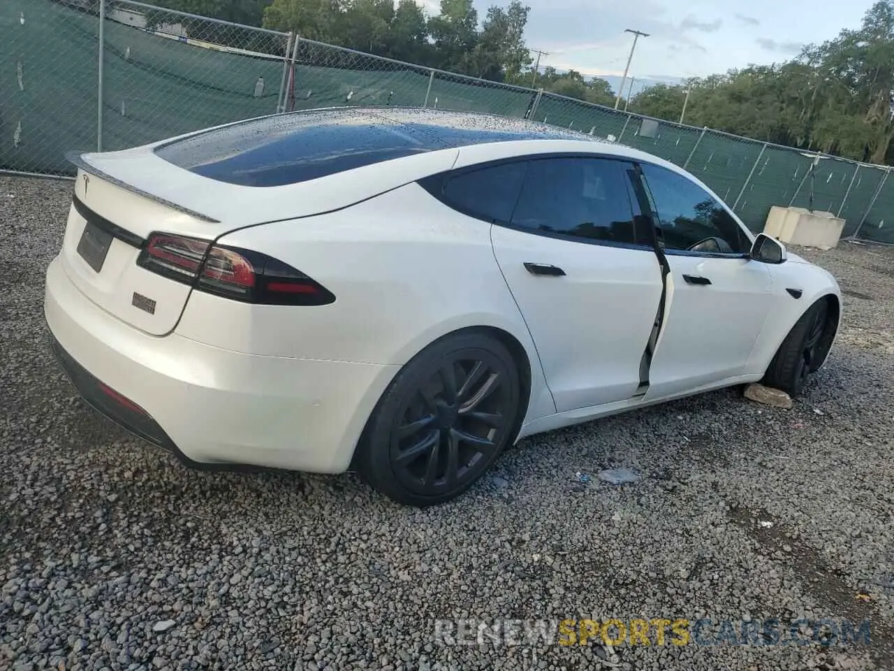 3 fotografías del automóvil dañado 5YJSA1E64NF477306 TESLA MODEL S 2022