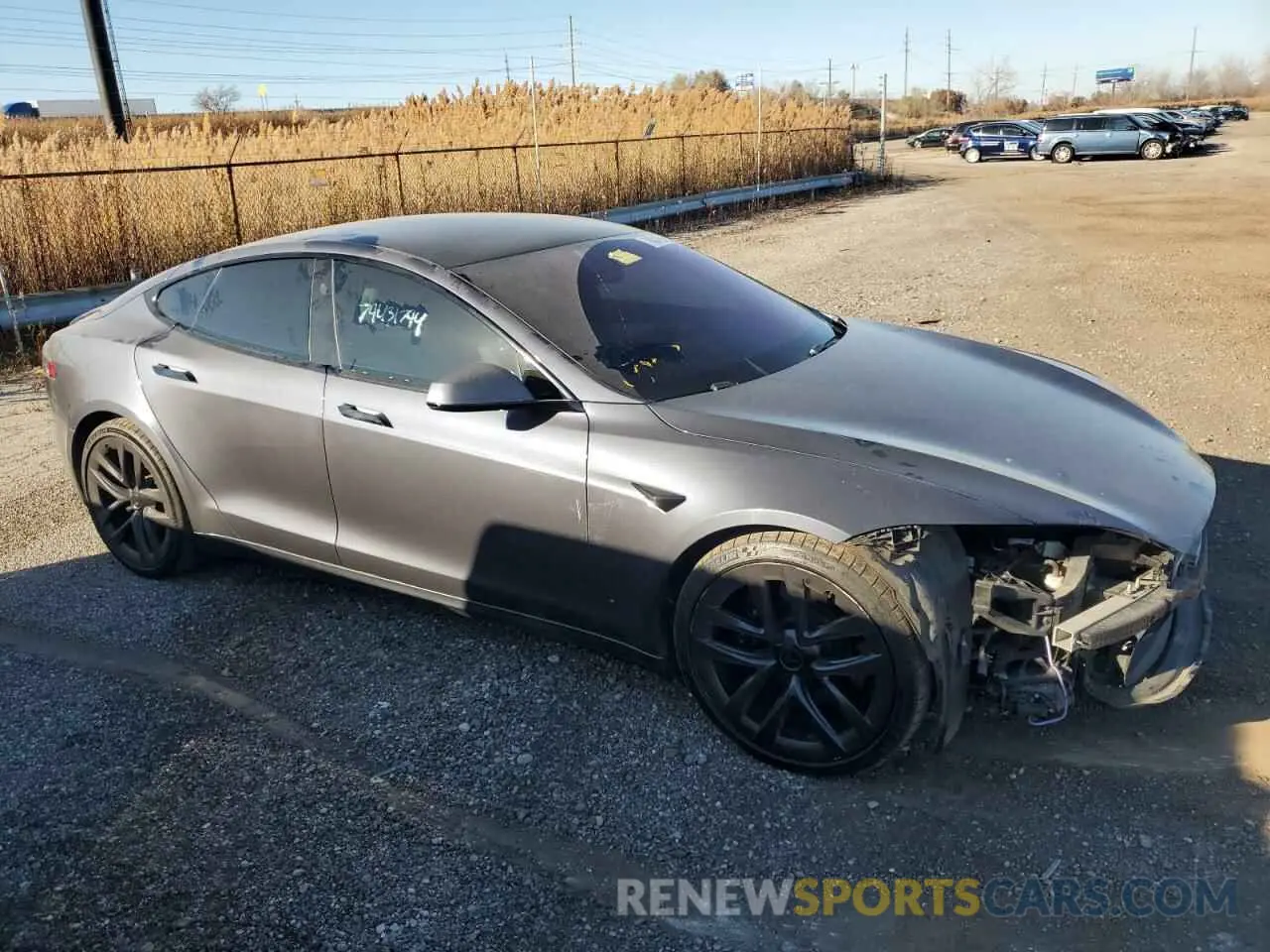 4 fotografías del automóvil dañado 5YJSA1E66NF458711 TESLA MODEL S 2022