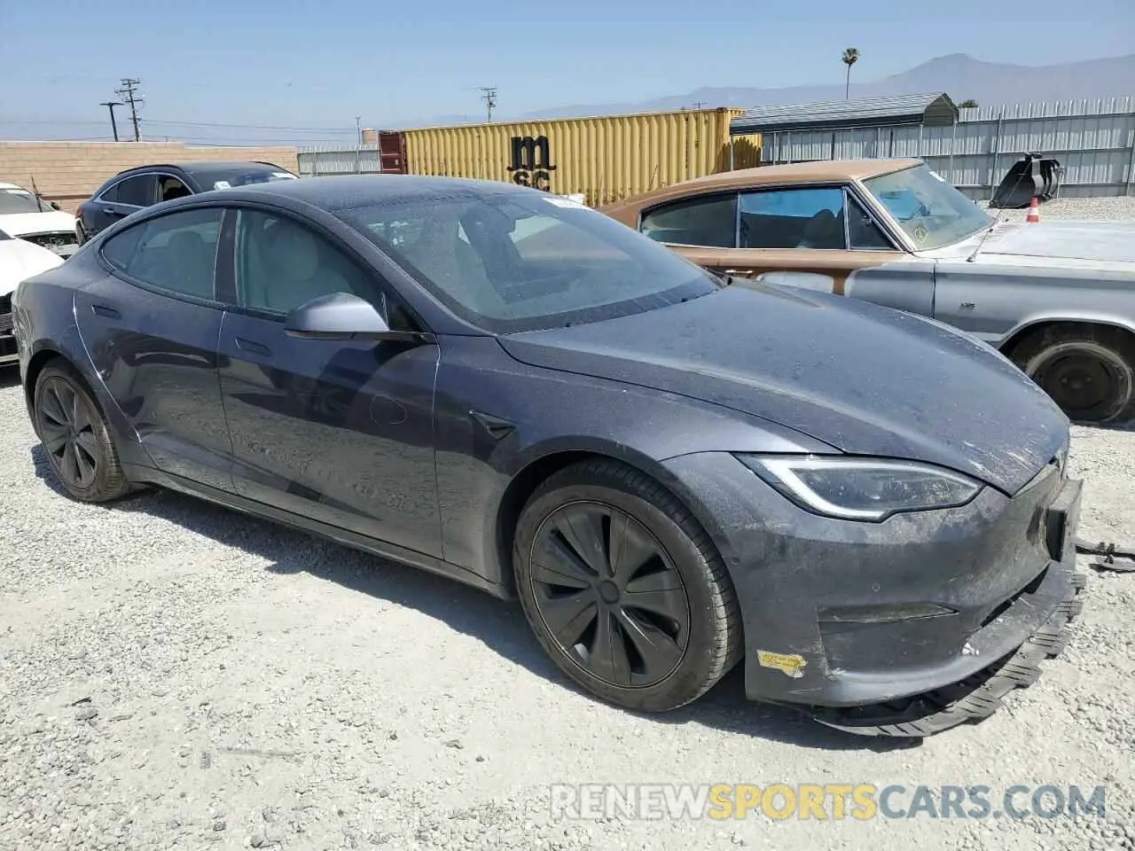 4 fotografías del automóvil dañado 5YJSA1E68NF486767 TESLA MODEL S 2022