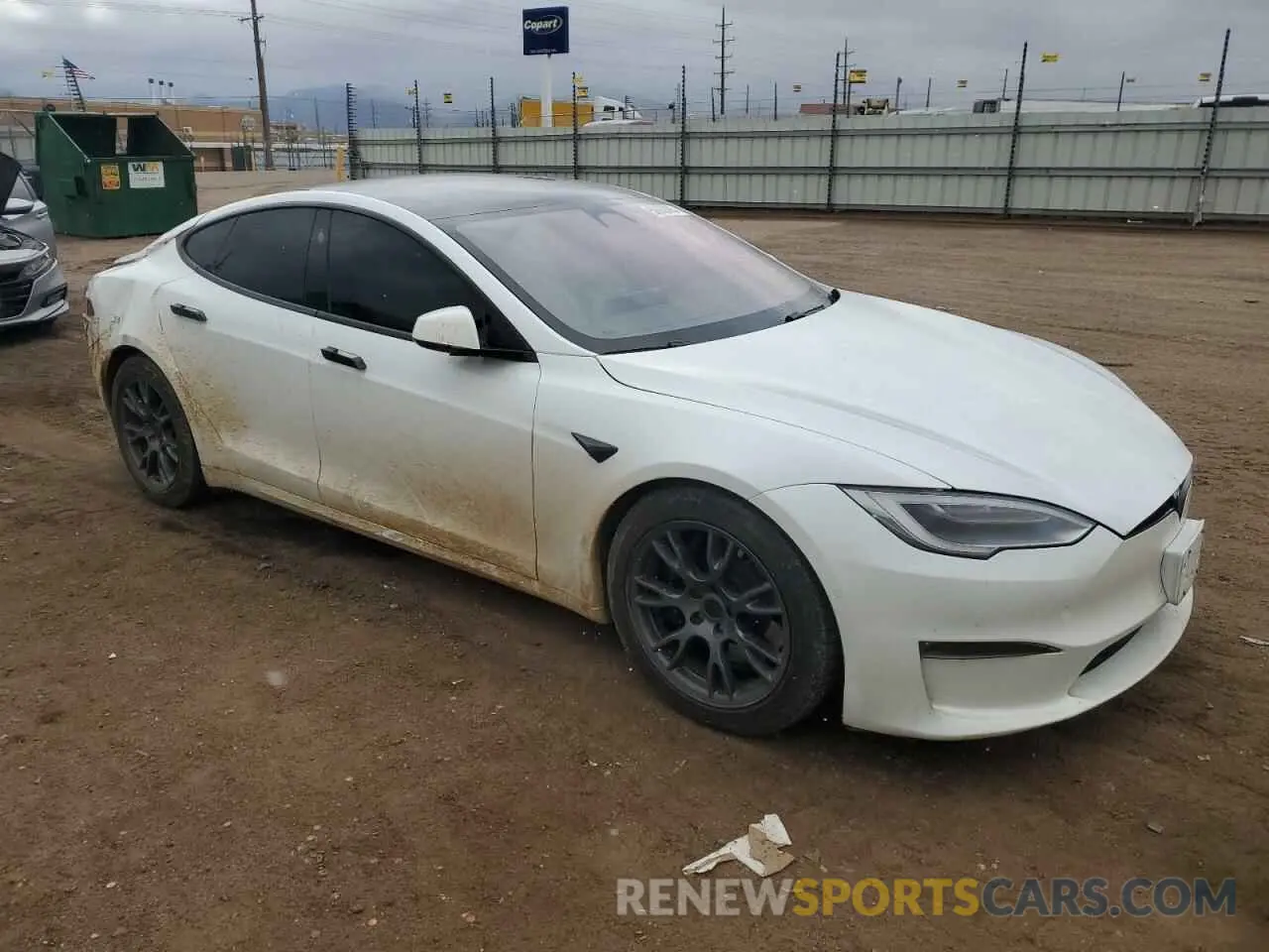 4 fotografías del automóvil dañado 5YJSA1E69NF461067 TESLA MODEL S 2022