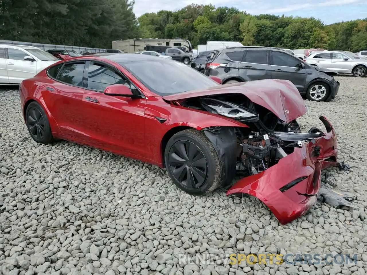 4 fotografías del automóvil dañado 5YJSA1E51PF525662 TESLA MODEL S 2023
