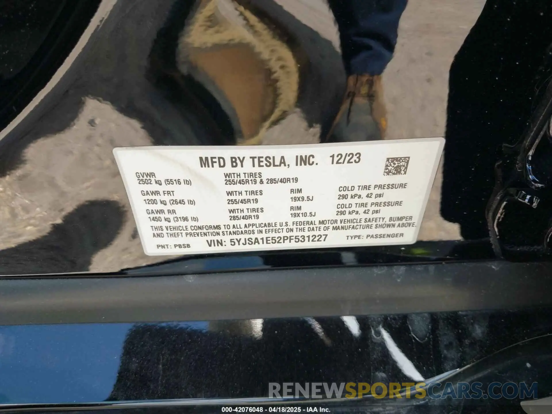 9 fotografías del automóvil dañado 5YJSA1E52PF531227 TESLA MODEL S 2023