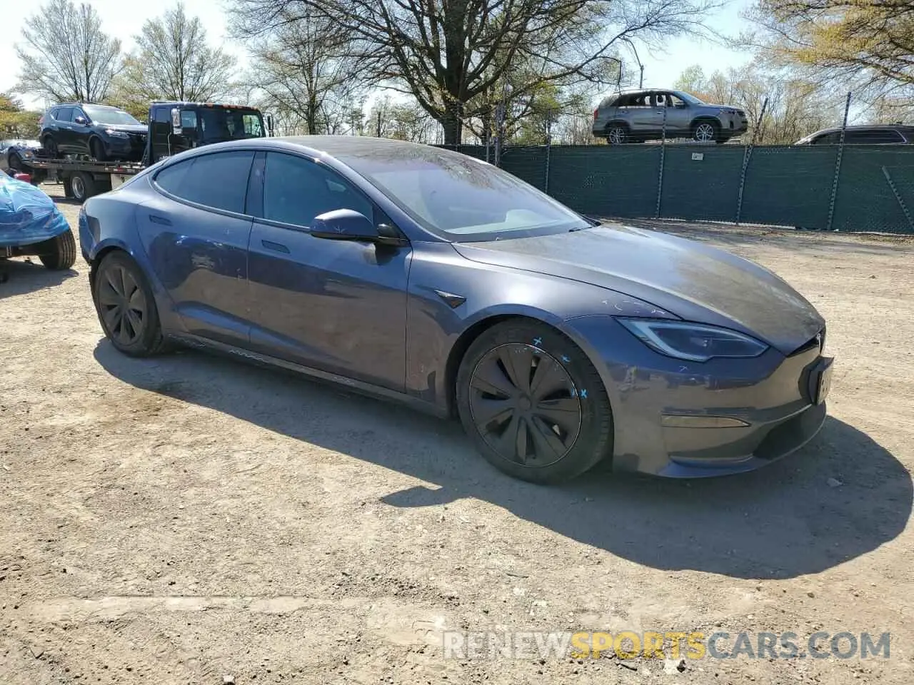 4 fotografías del automóvil dañado 5YJSA1E53PF516834 TESLA MODEL S 2023