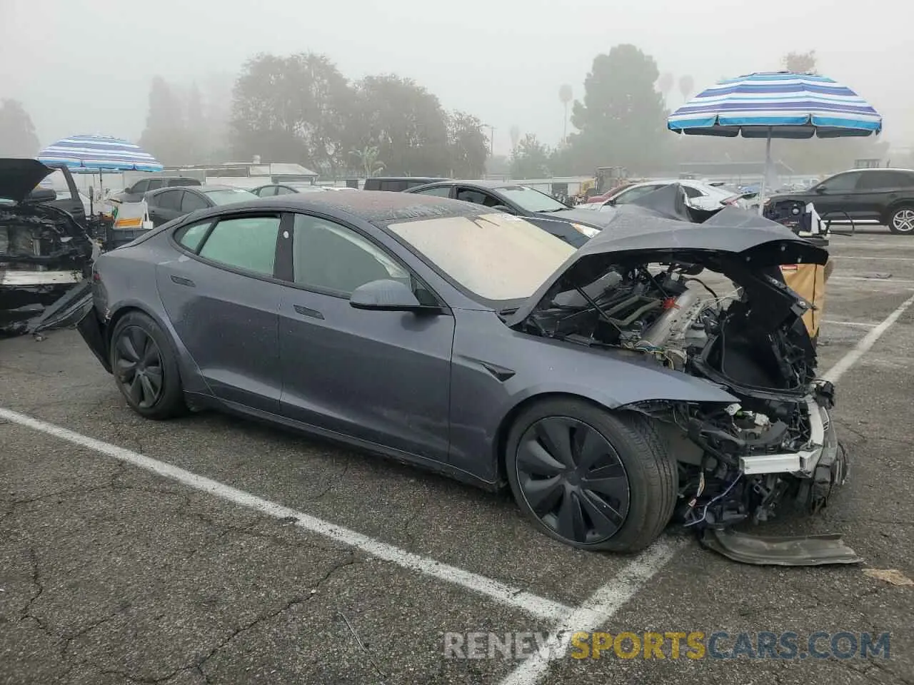 4 fotografías del automóvil dañado 5YJSA1E53PF522312 TESLA MODEL S 2023