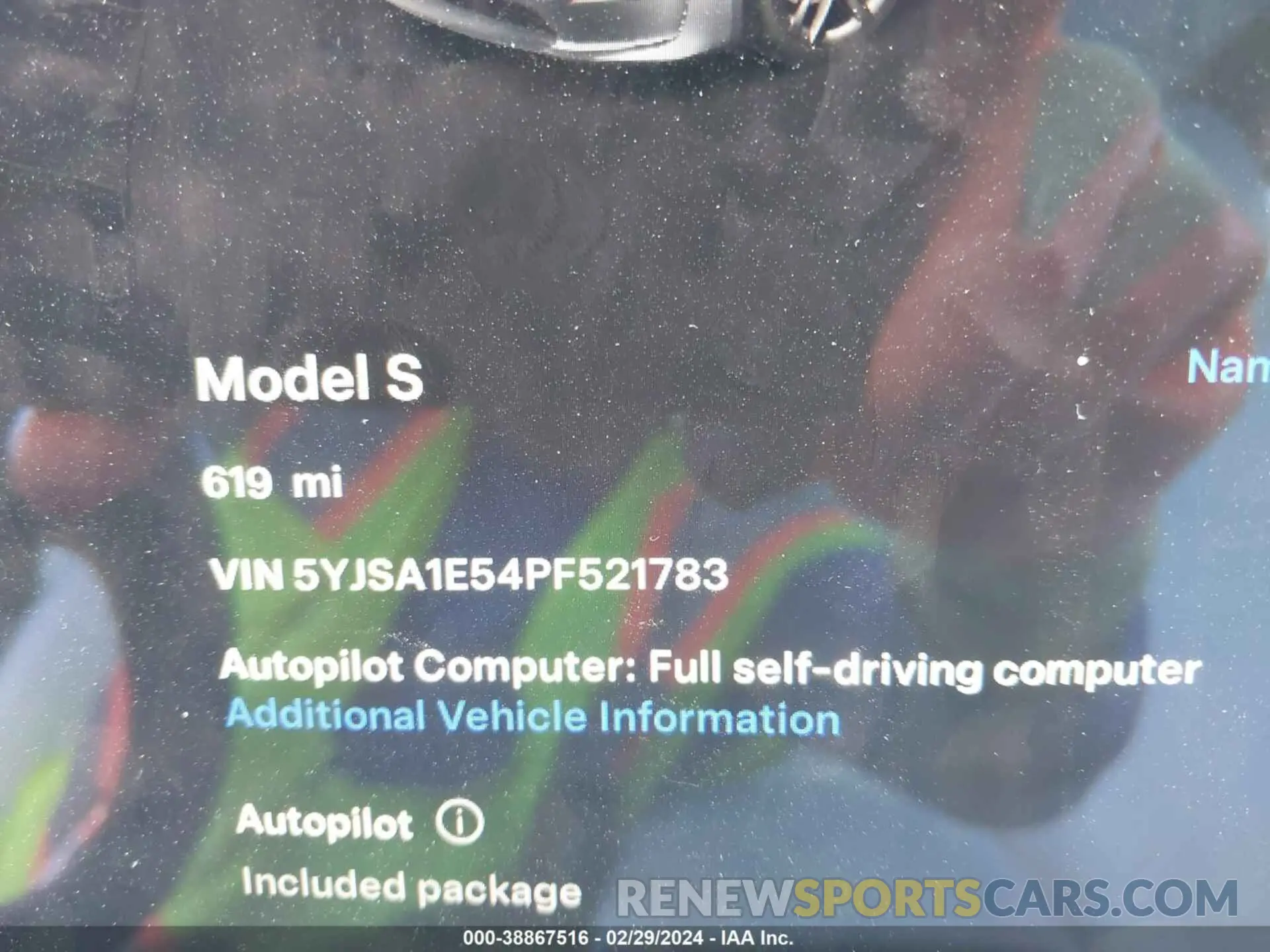14 fotografías del automóvil dañado 5YJSA1E54PF521783 TESLA MODEL S 2023