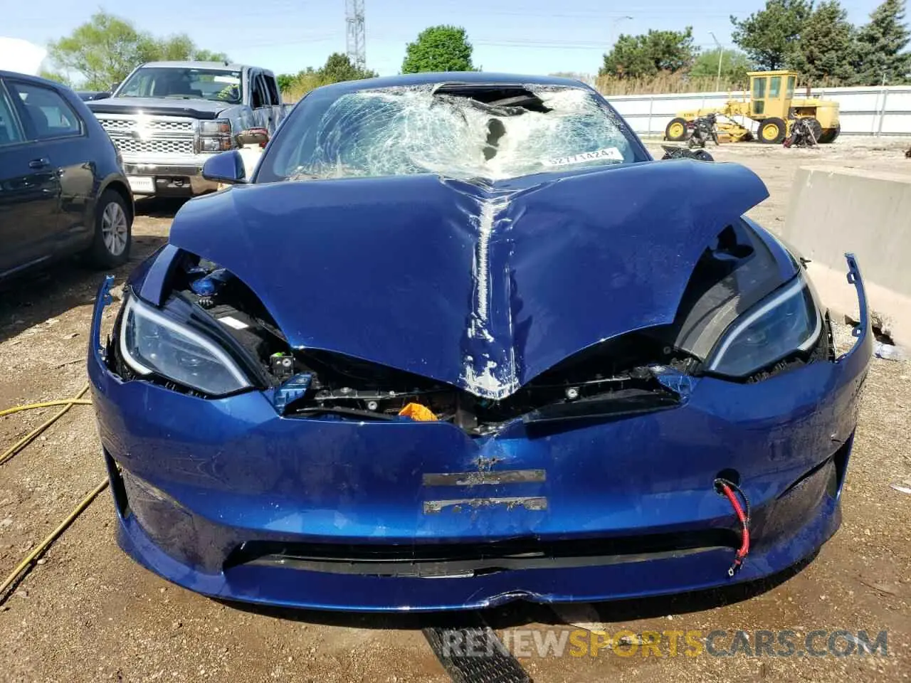 5 fotografías del automóvil dañado 5YJSA1E56PF513152 TESLA MODEL S 2023